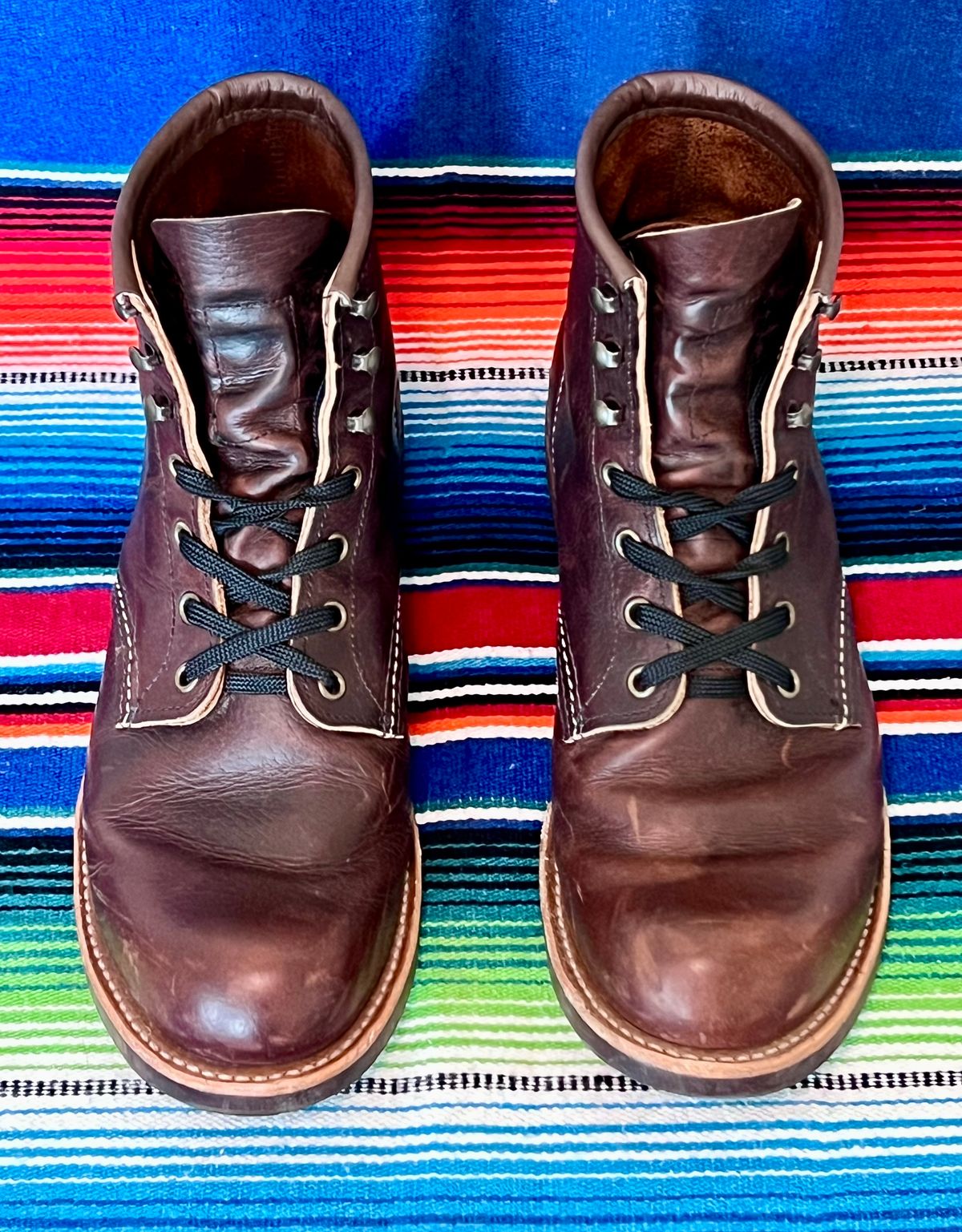 Photo by Motojet81 on December 4, 2023 of the Red Wing Blacksmith in S.B. Foot Briar Oil Slick.