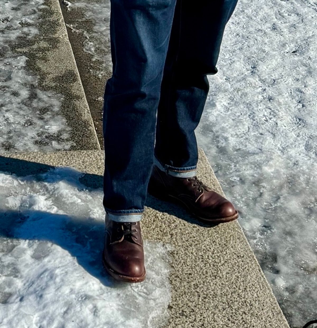 Photo by Motojet81 on January 24, 2024 of the Red Wing Blacksmith in S.B. Foot Briar Oil Slick.