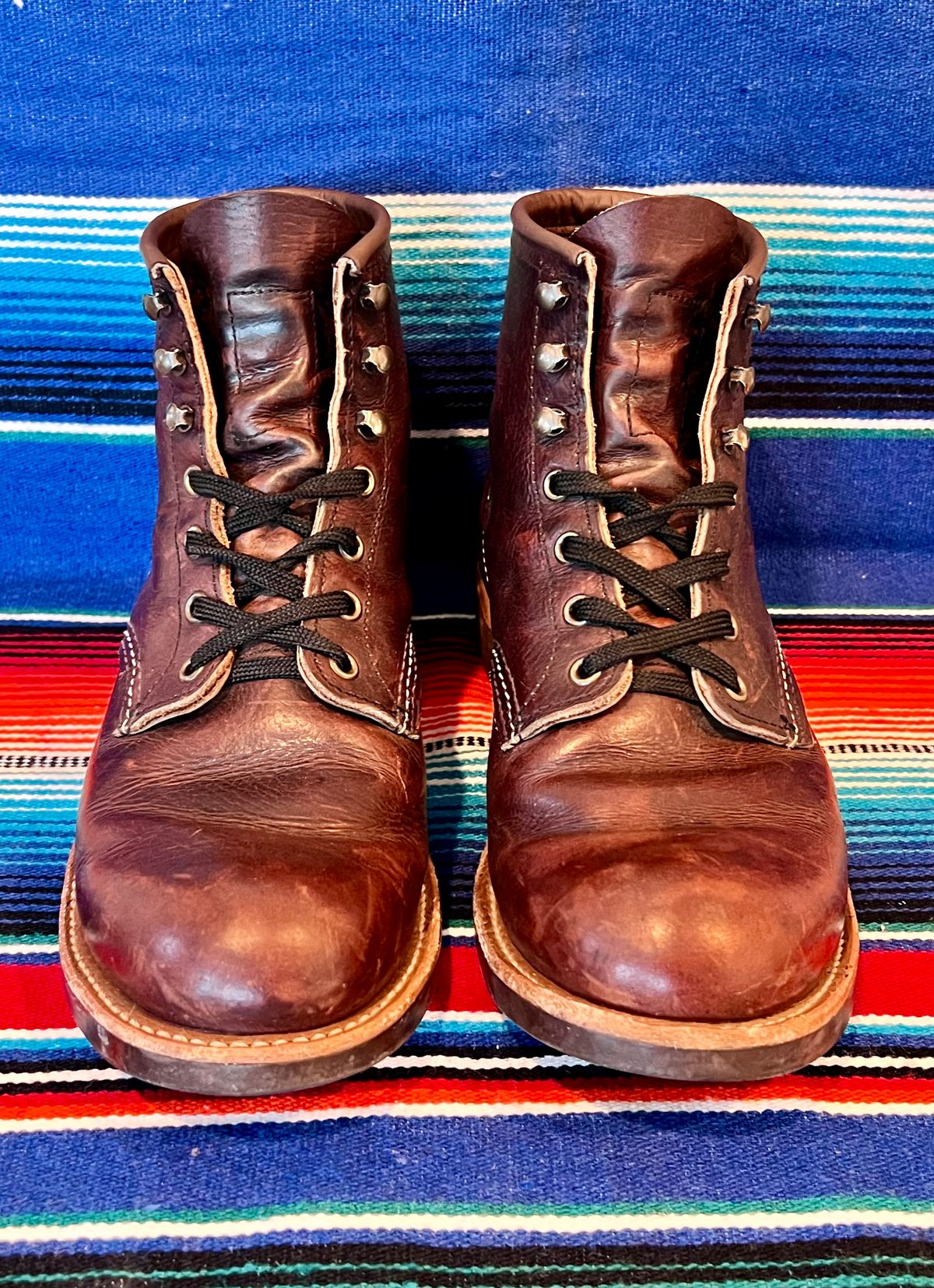 Photo by Motojet81 on April 3, 2024 of the Red Wing Blacksmith in S.B. Foot Briar Oil Slick.