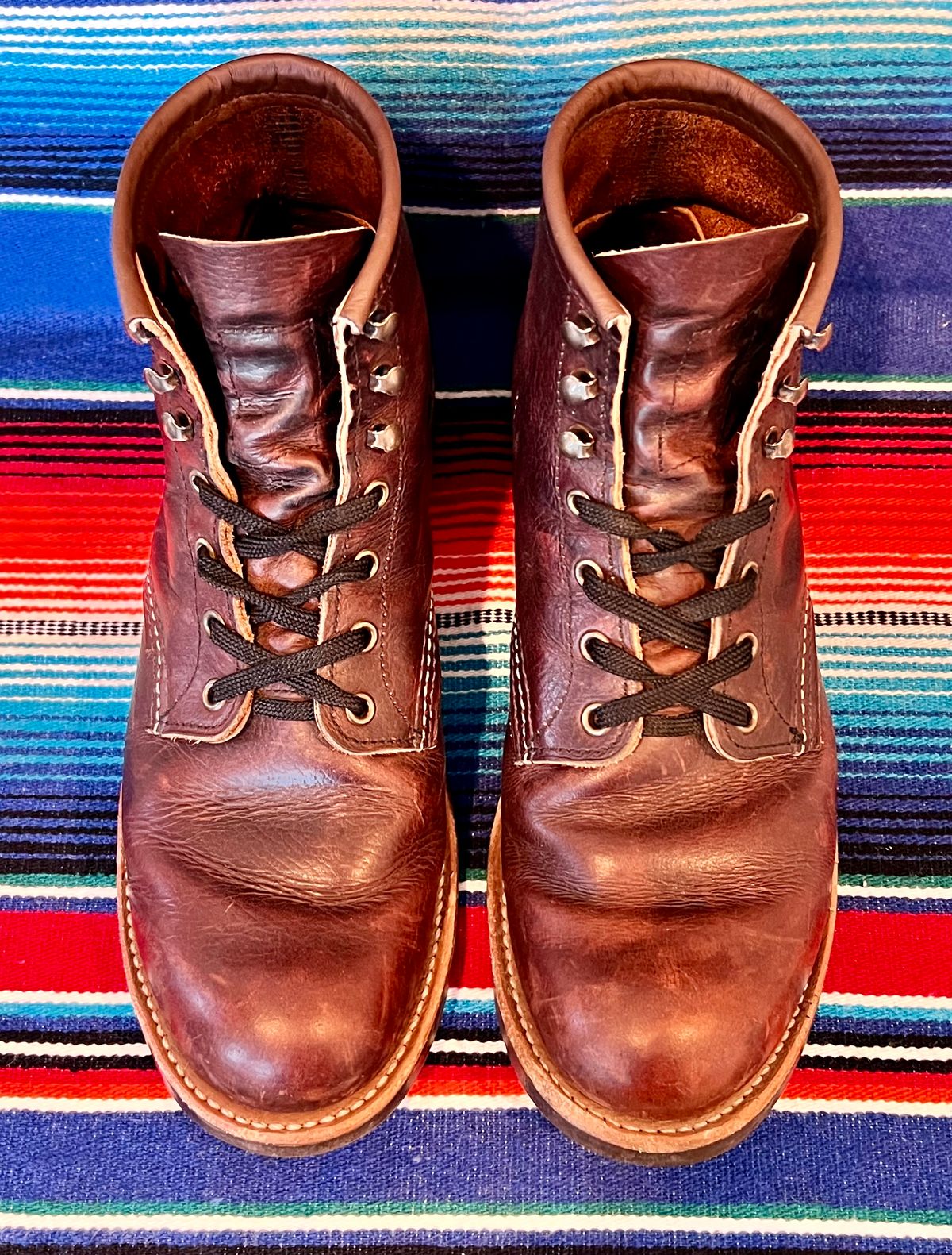 Photo by Motojet81 on April 3, 2024 of the Red Wing Blacksmith in S.B. Foot Briar Oil Slick.