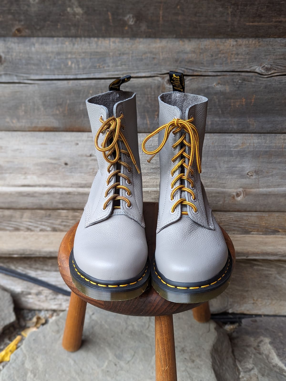 Photo by Armond_Tanzarian on October 1, 2023 of the Dr. Martens 1460 Pascal Made In England in Zinc Grey Virginia.