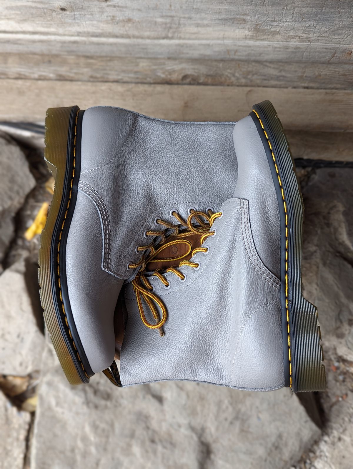 Photo by Armond_Tanzarian on October 1, 2023 of the Dr. Martens 1460 Pascal Made In England in Zinc Grey Virginia.