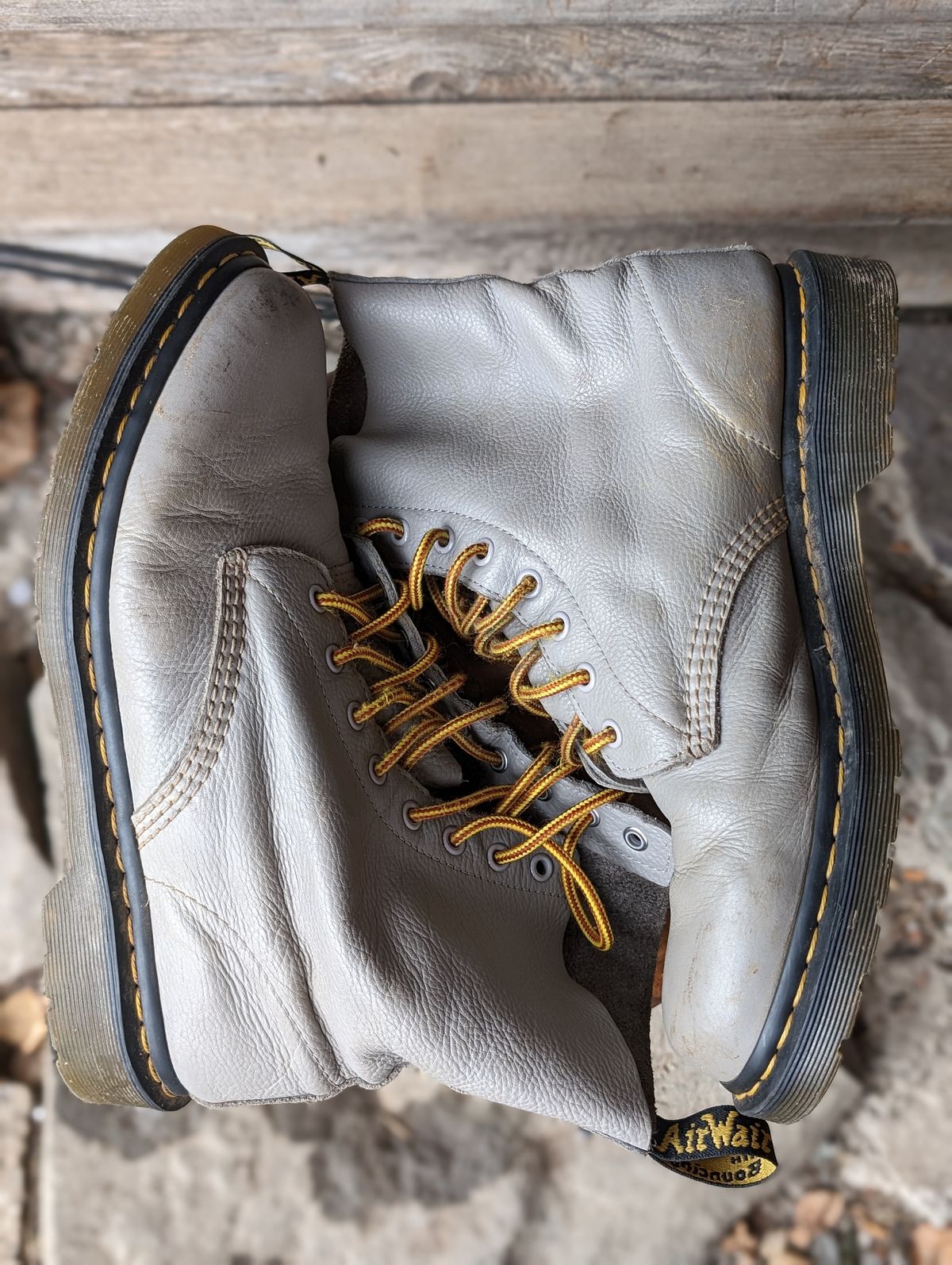 Photo by Armond_Tanzarian on November 4, 2023 of the Dr. Martens 1460 Pascal Made In England in Zinc Grey Virginia.