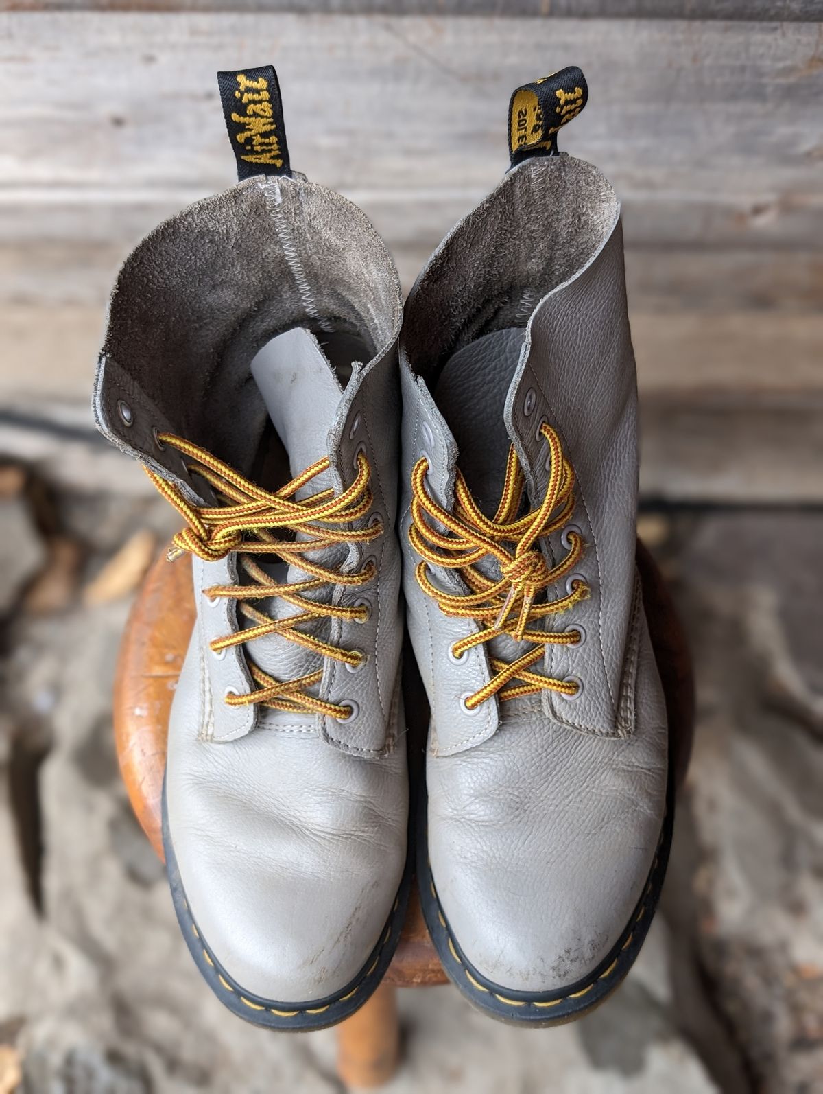 Photo by Armond_Tanzarian on November 4, 2023 of the Dr. Martens 1460 Pascal Made In England in Zinc Grey Virginia.