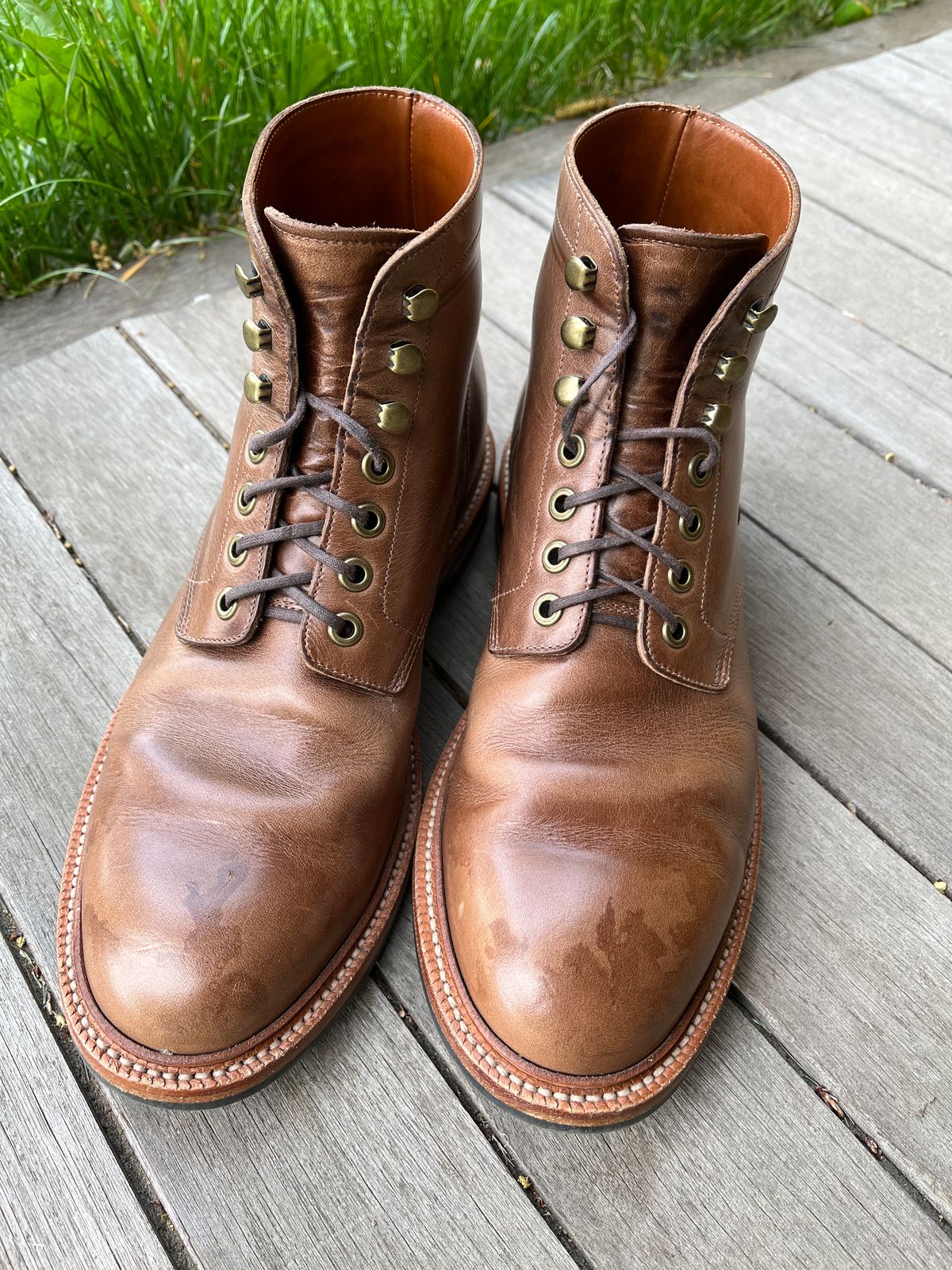 Photo by broadwing_ on May 16, 2023 of the Grant Stone Diesel Boot in Horween Dune Chromexcel.