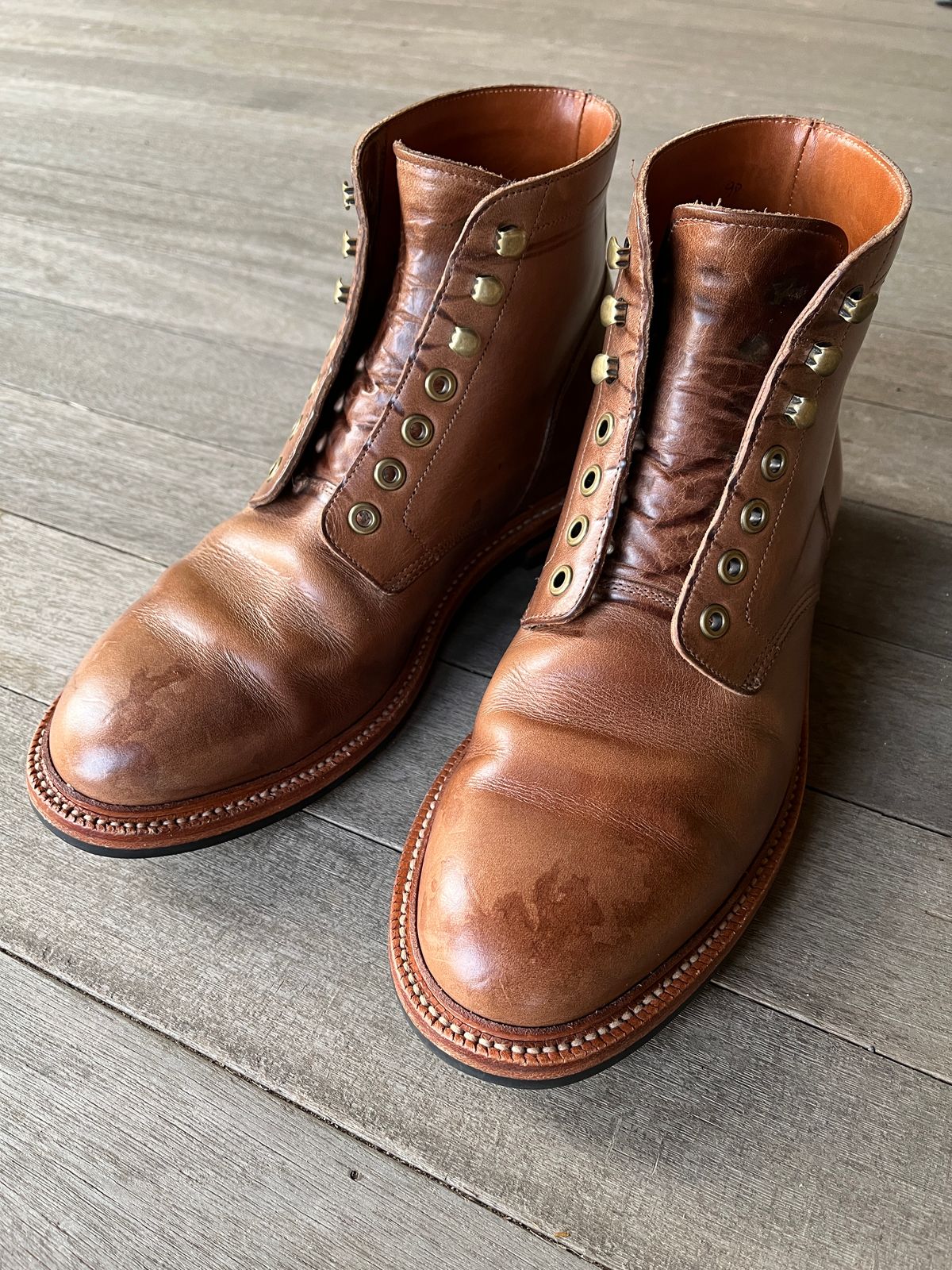 Photo by broadwing_ on August 20, 2023 of the Grant Stone Diesel Boot in Horween Dune Chromexcel.