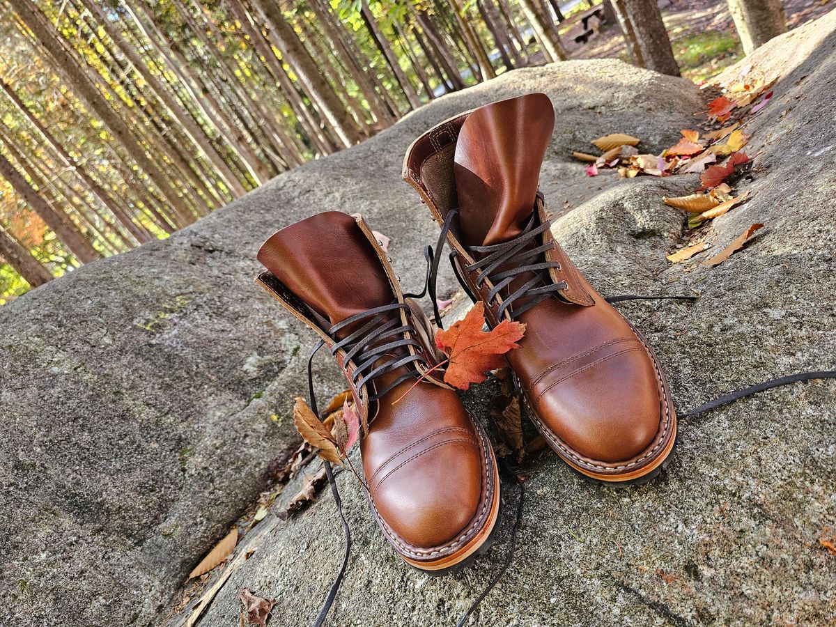 Photo by jho27 on October 1, 2023 of the White's MP-Sherman Toe Cap in Horween British Tan Chromexcel.