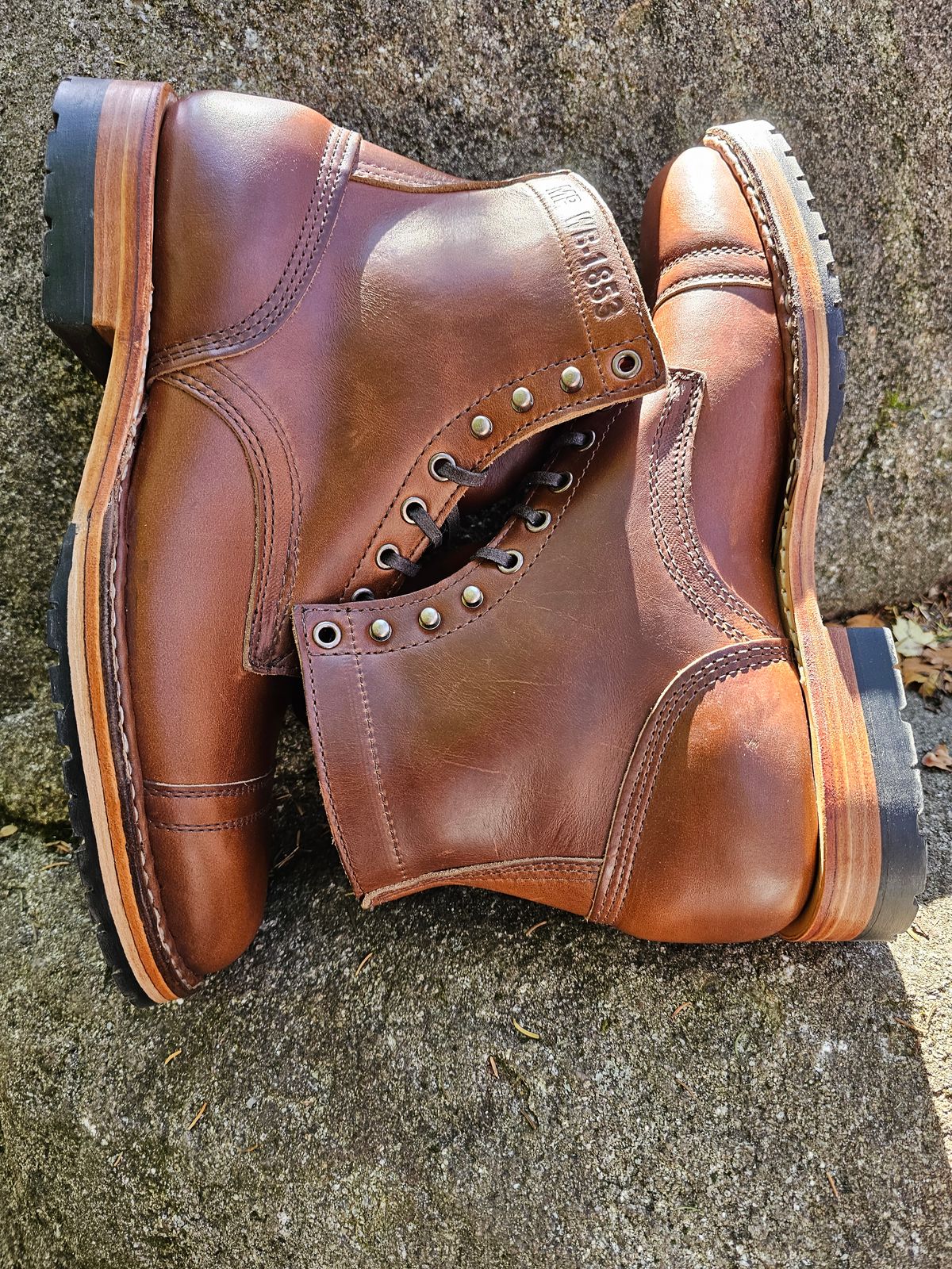 Photo by jho27 on October 1, 2023 of the White's MP-Sherman Toe Cap in Horween British Tan Chromexcel.