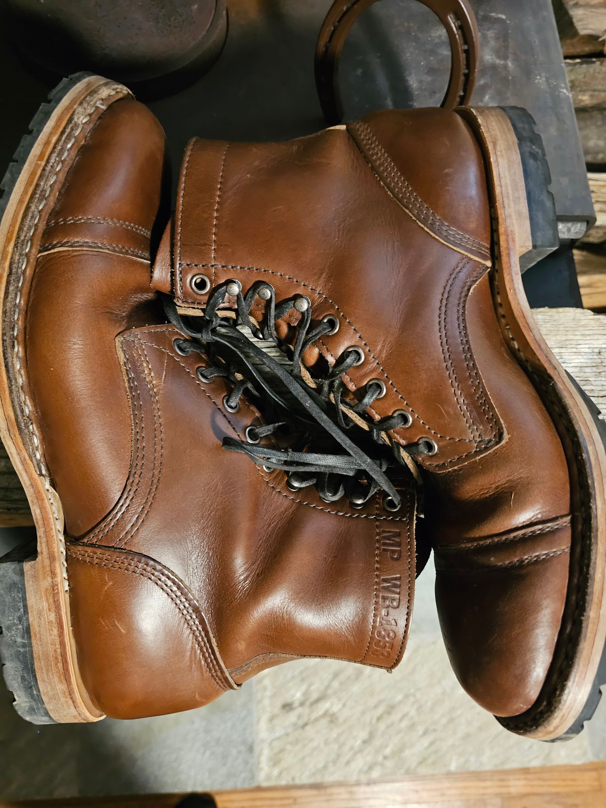 Photo by jho27 on December 5, 2023 of the White's MP-Sherman Toe Cap in Horween British Tan Chromexcel.