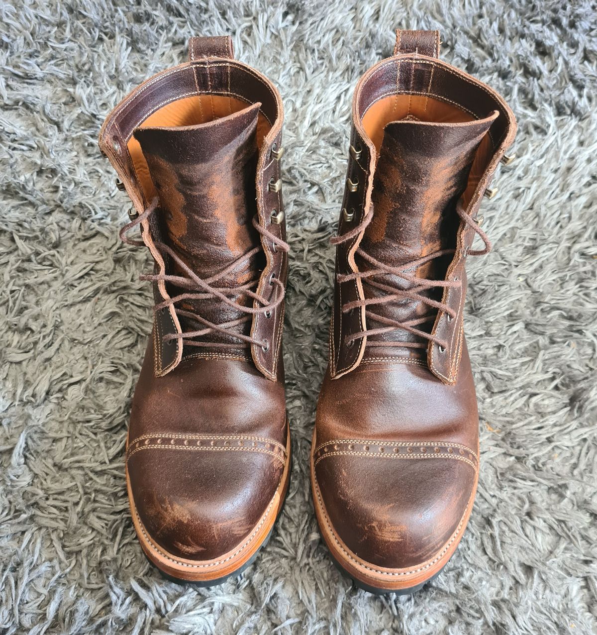 Photo by BCLEATHERGOODS on April 10, 2023 of the Imperium Hawke in Horween Cinnamon Waxed Flesh.