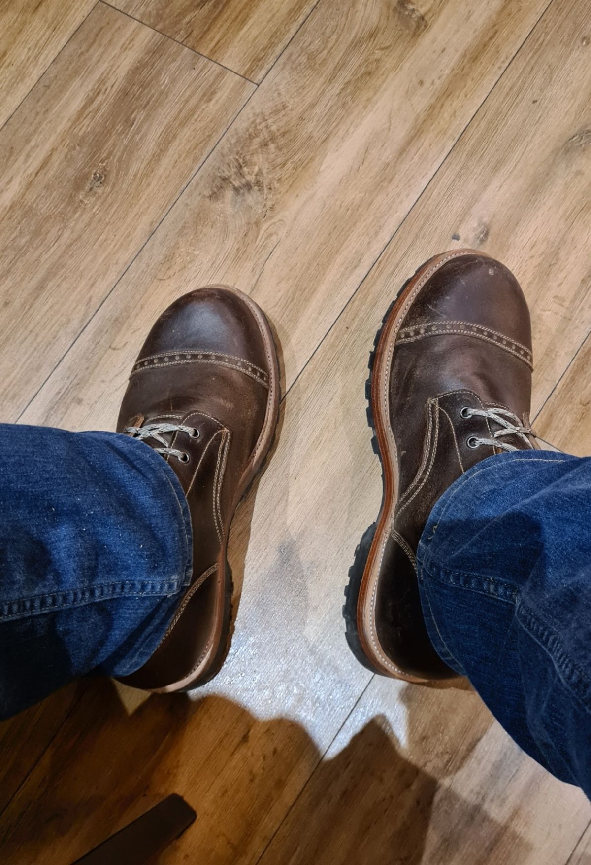 Photo by BCLEATHERGOODS on January 4, 2024 of the Imperium Hawke in Horween Cinnamon Waxed Flesh.