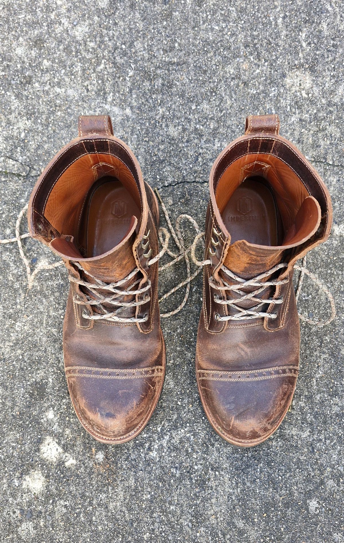 Photo by BCLEATHERGOODS on January 4, 2026 of the Imperium Hawke in Horween Cinnamon Waxed Flesh.