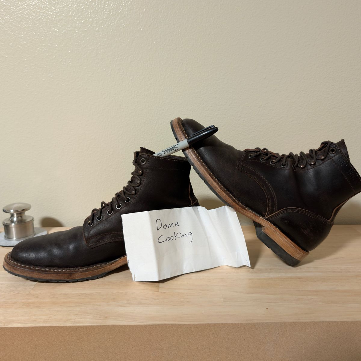 Photo by 907rx7 on November 5, 2025 of the White's MP-M1 in Horween Brown Waxed Flesh.