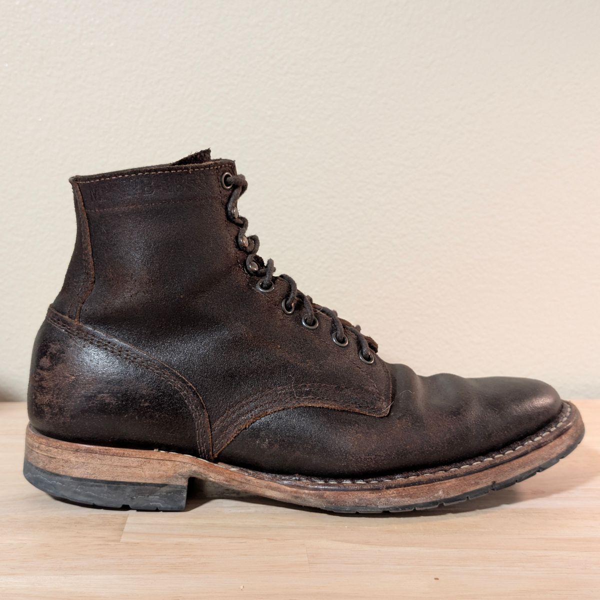 Photo by 907rx7 on December 6, 2025 of the White's MP-M1 in Horween Brown Waxed Flesh.