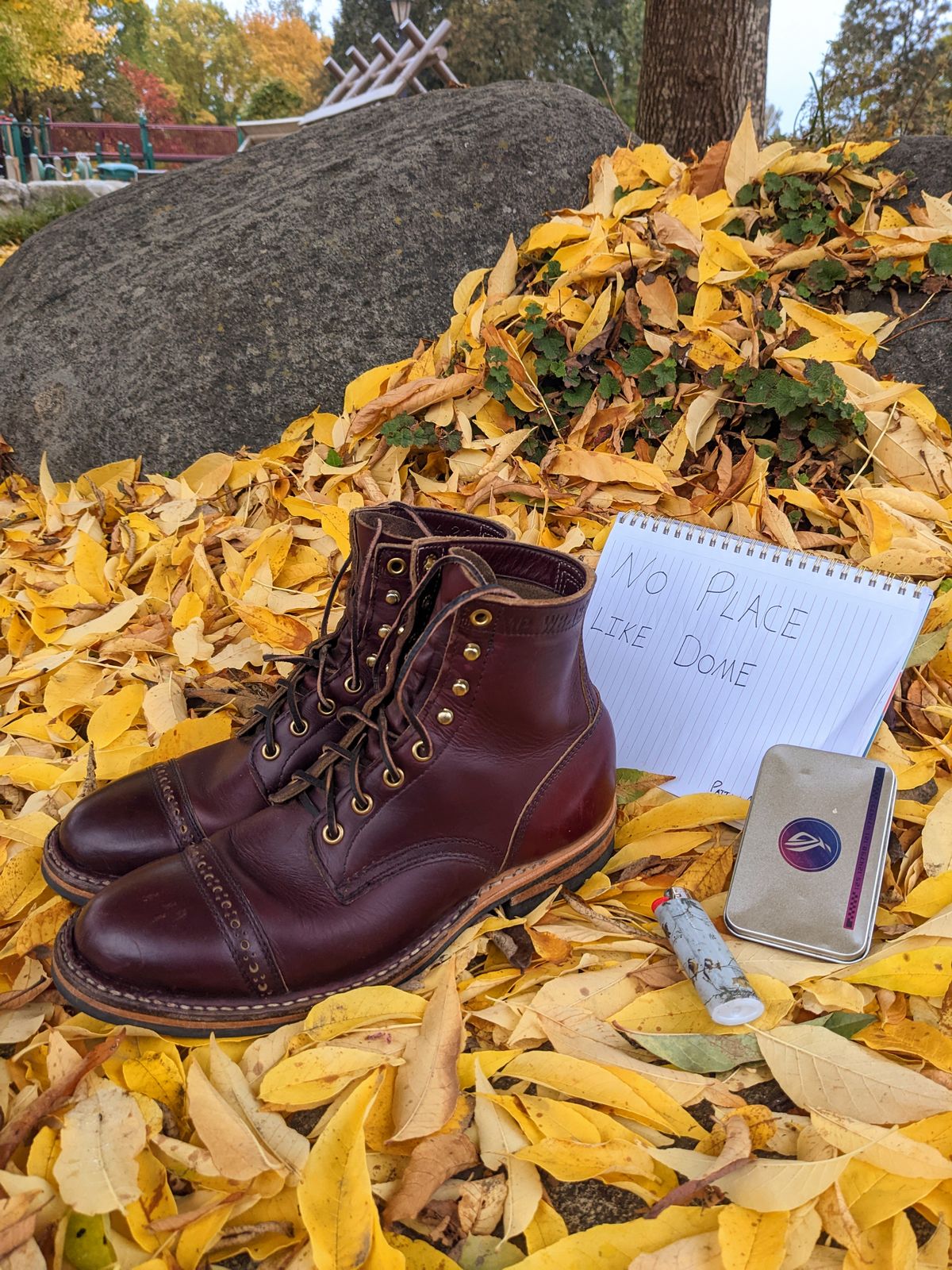 Photo by patinamindset on November 6, 2022 of the White's MP-Sherman Toe Cap in Horween Burgundy Chromexcel.