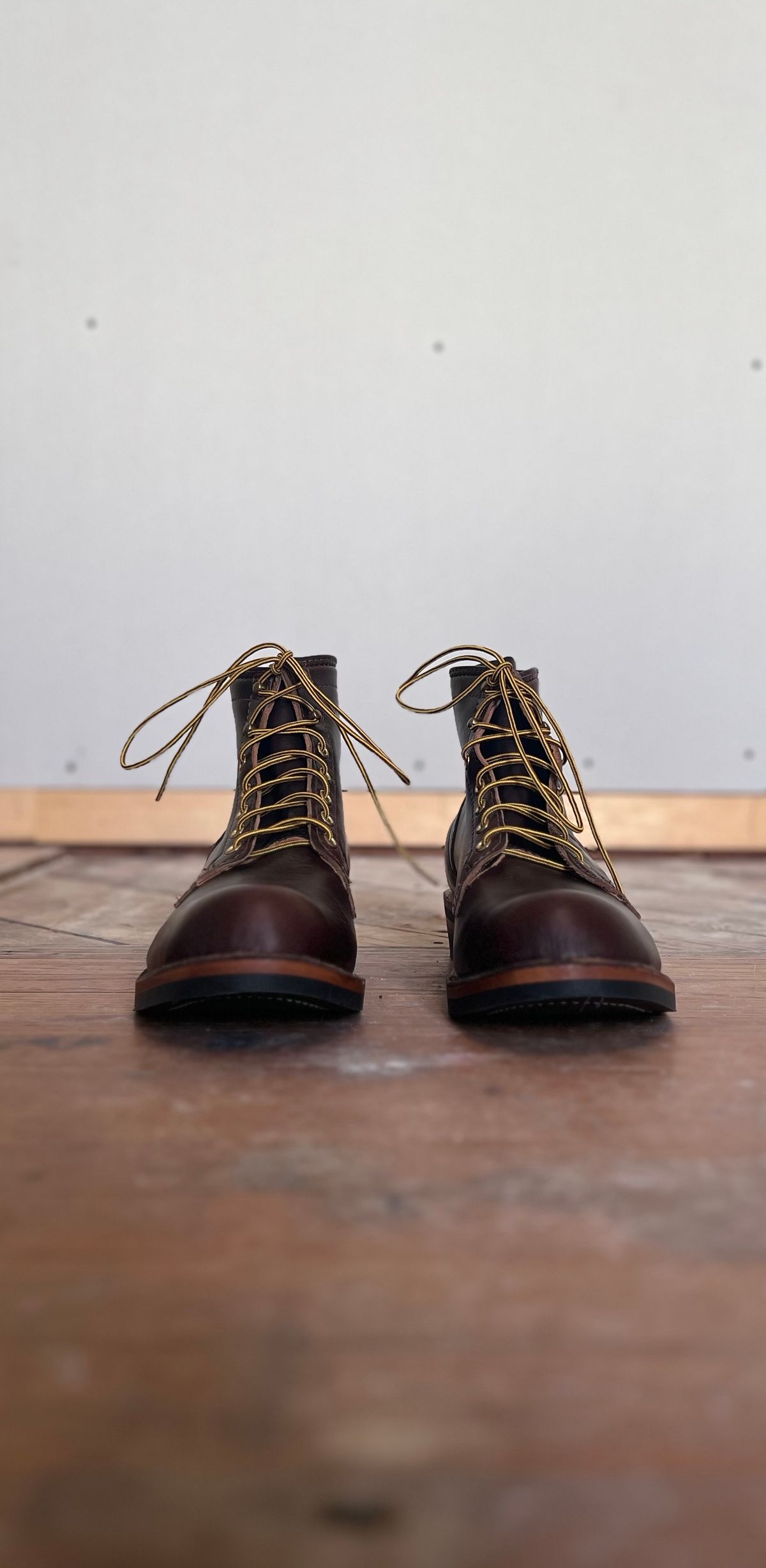 Photo by cr_aig1980 on October 2, 2024 of the Wesco Warren Boot in Horween Brown Chromexcel.