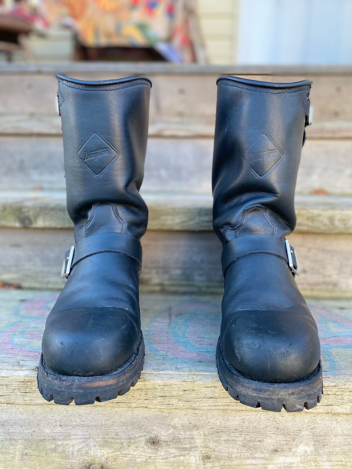 Photo by sharpendknives on December 4, 2022 of the Dayton Boots 6460 CSA Engineer in Black Oil Tan.