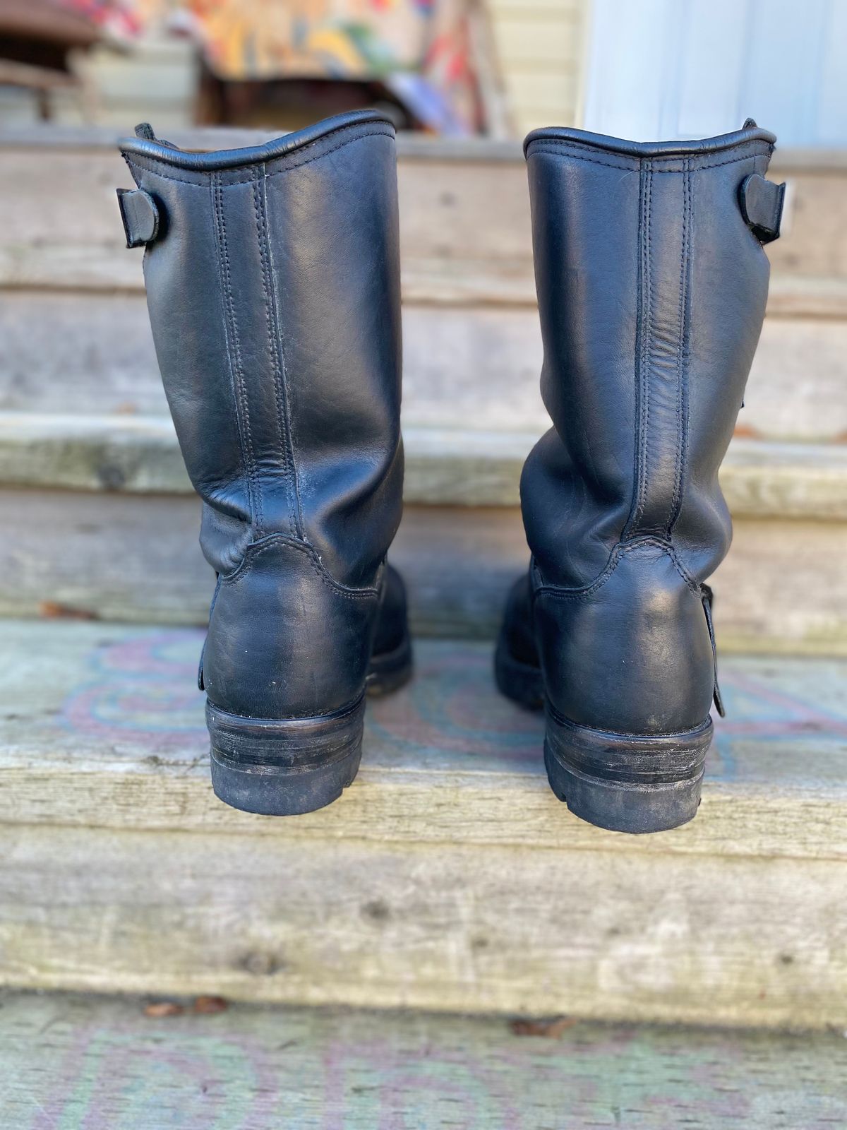 Photo by sharpendknives on December 4, 2022 of the Dayton Boots 6460 CSA Engineer in Black Oil Tan.