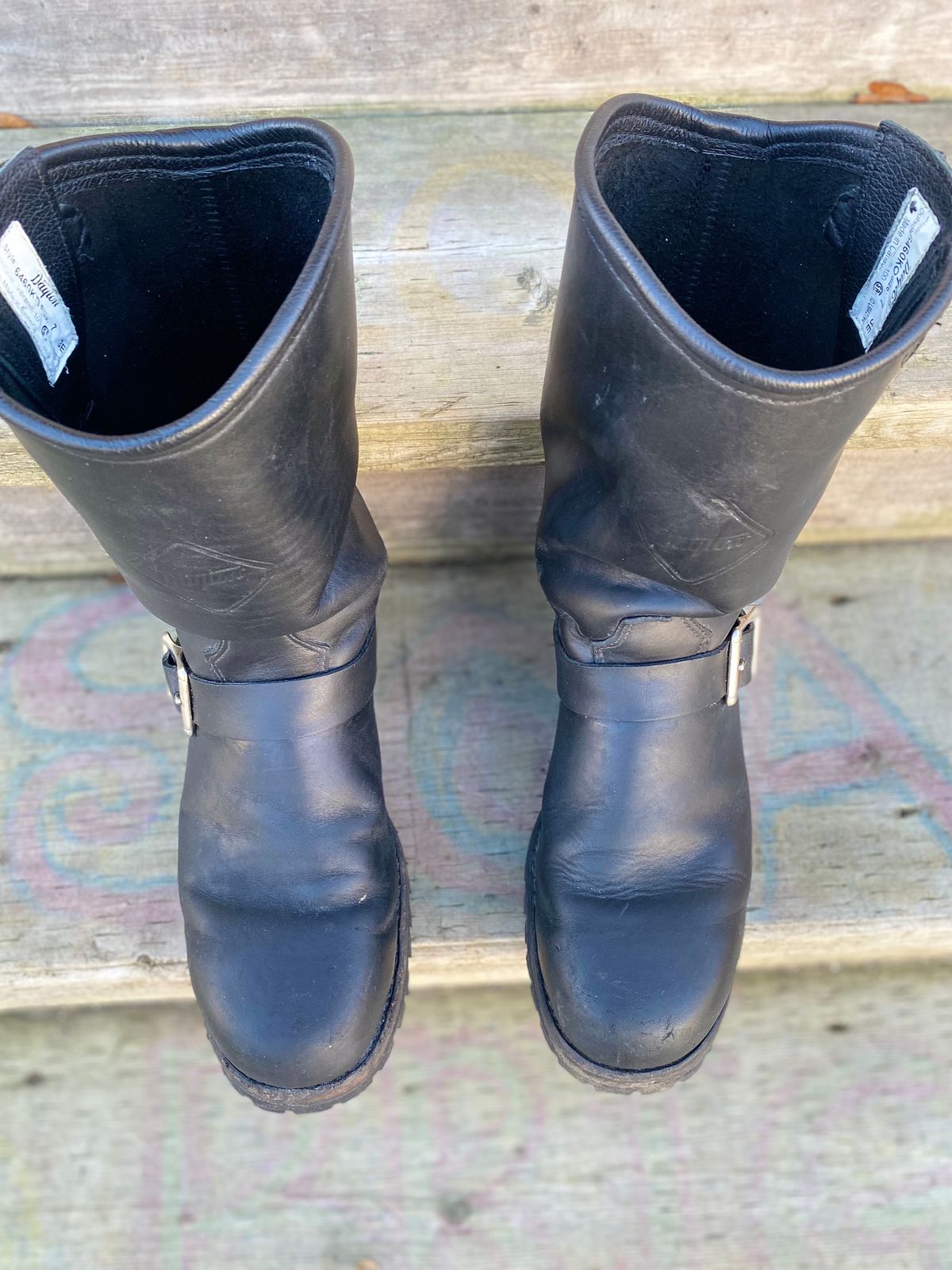 Photo by sharpendknives on December 4, 2022 of the Dayton Boots 6460 CSA Engineer in Black Oil Tan.