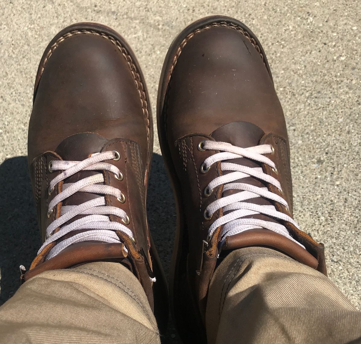 Photo by dj on July 7, 2024 of the Nicks Aldert Strider in Horween Orange Predator.