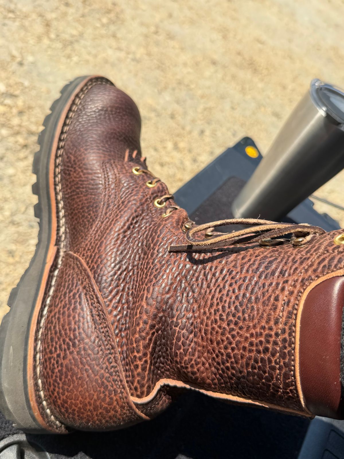 Photo by escapedTexan on April 8, 2026 of the Nicks 365 MTO in Horween Yellowstone Walnut Bullhide.