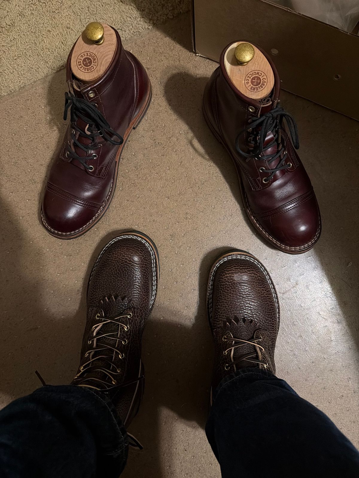 Photo by escapedTexan on January 8, 2026 of the Nicks MTO in Horween Yellowstone Walnut Bullhide.