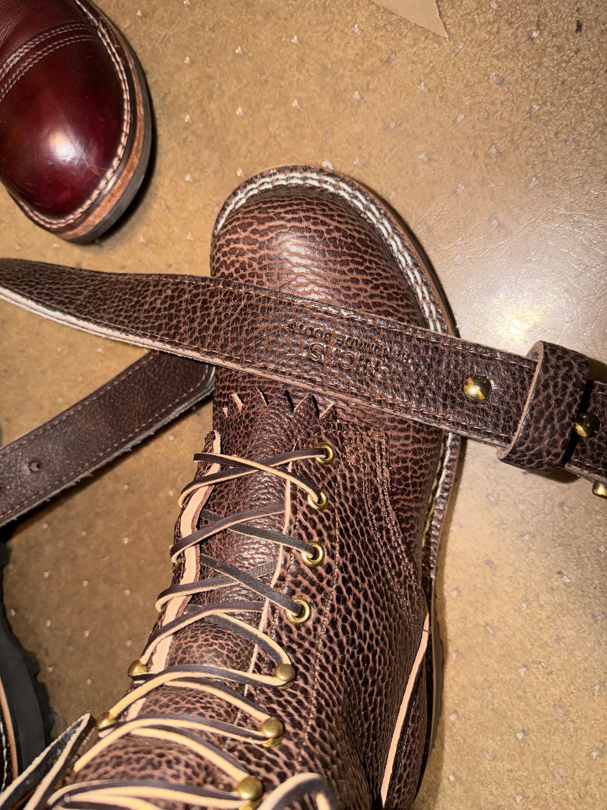 Photo by escapedTexan on January 8, 2026 of the Nicks MTO in Horween Yellowstone Walnut Bullhide.