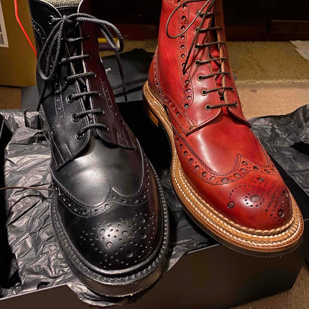 Photo by escapedTexan on January 5, 2023 of the Tricker's Stow Country Boot in Black Calf.