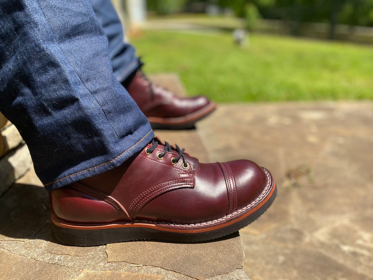 Photo by escapedTexan on May 3, 2023 of the Nicks Americana in Horween Color 8 Chromexcel.