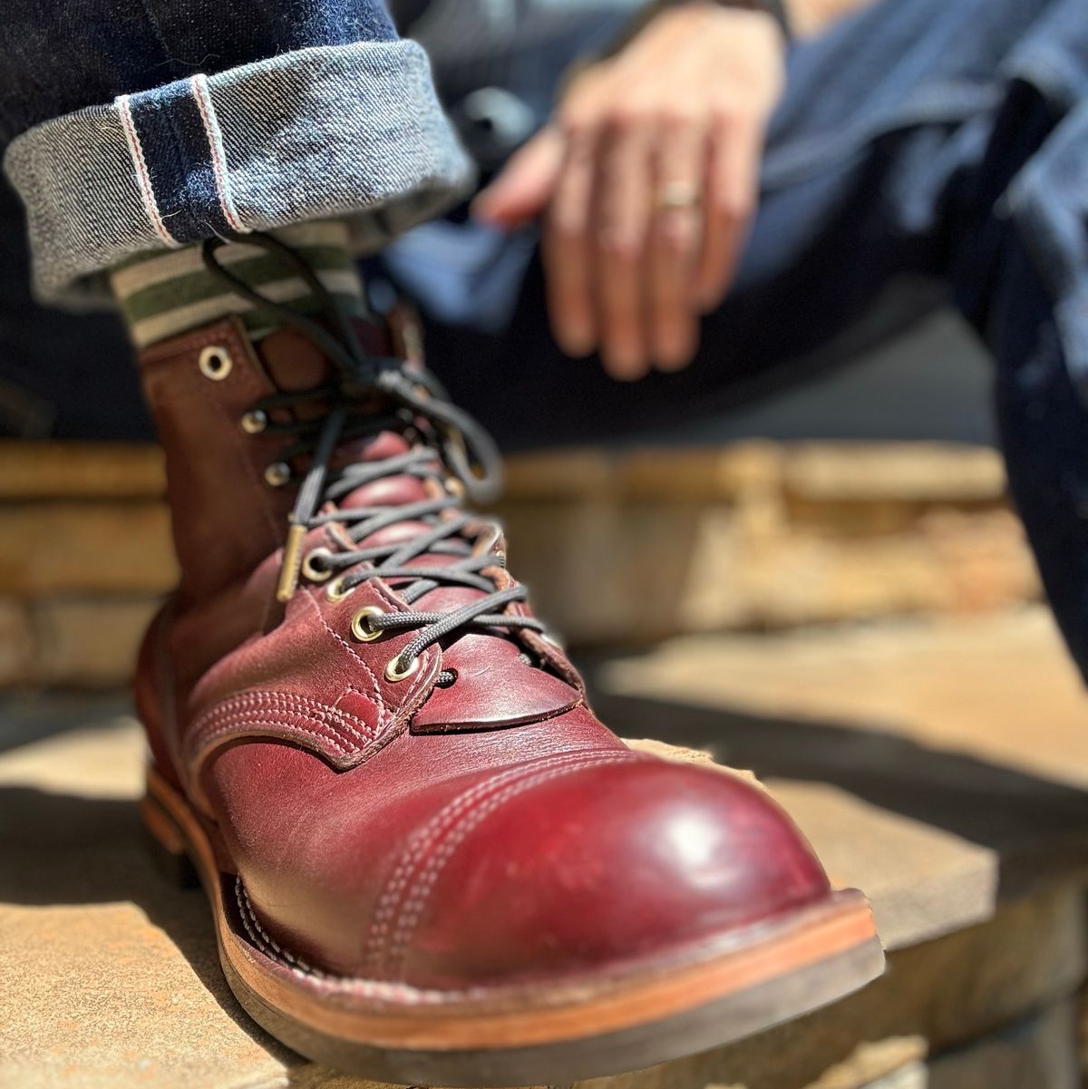 Photo by escapedTexan on June 21, 2024 of the Nicks Americana in Horween Color 8 Chromexcel.