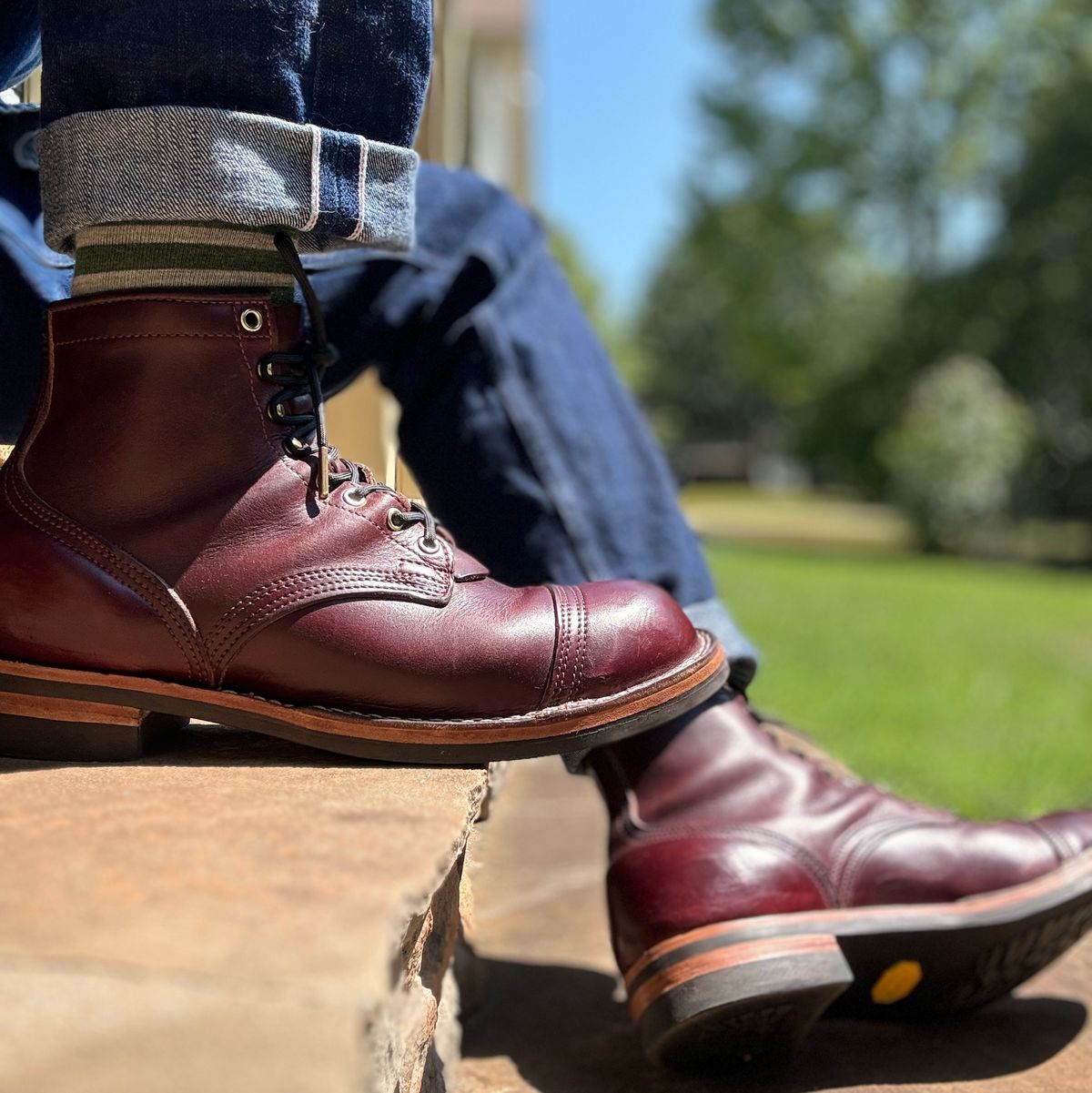 Photo by escapedTexan on June 21, 2024 of the Nicks Americana in Horween Color 8 Chromexcel.