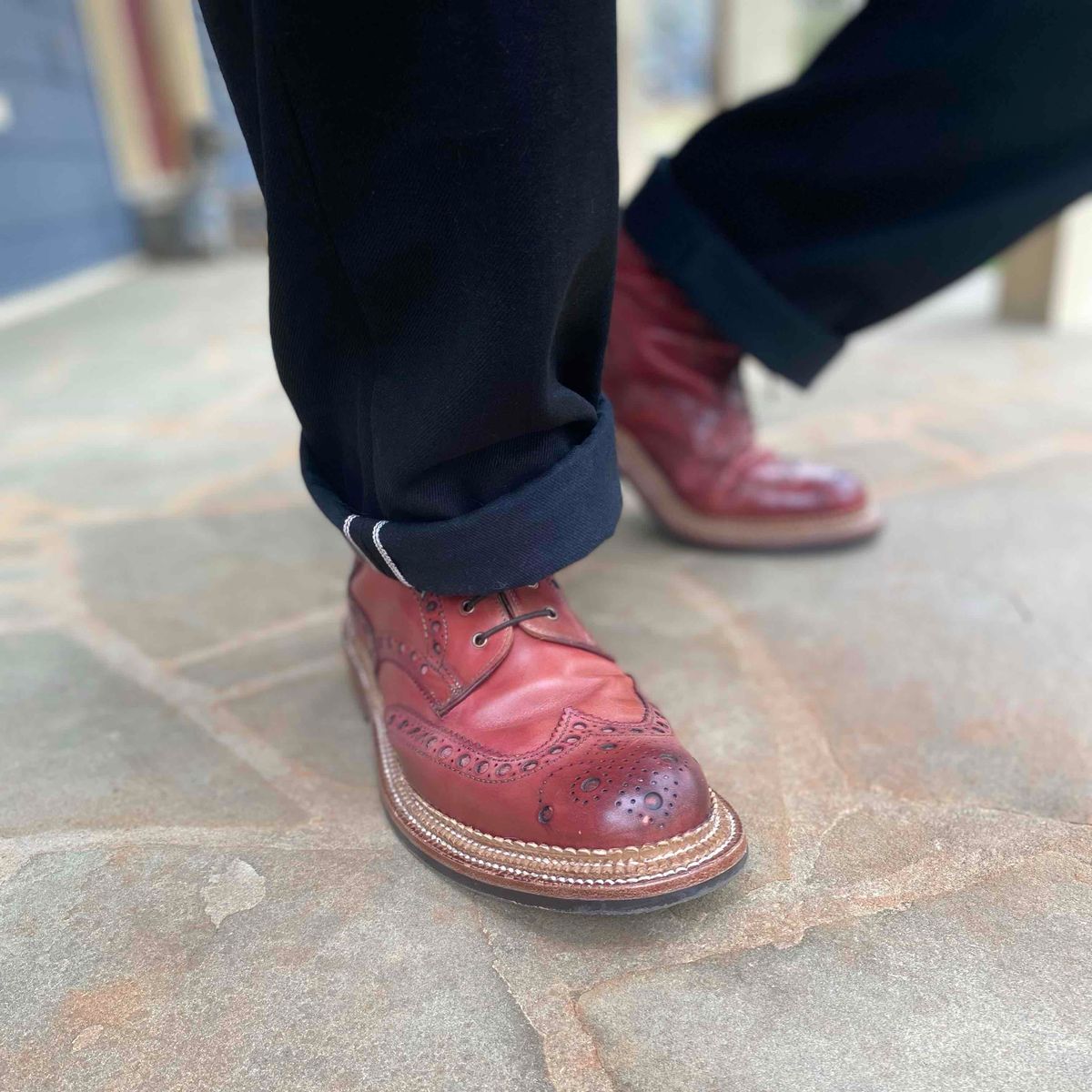 Photo by escapedTexan on March 10, 2023 of the Grenson Fred in Handpainted Tan.