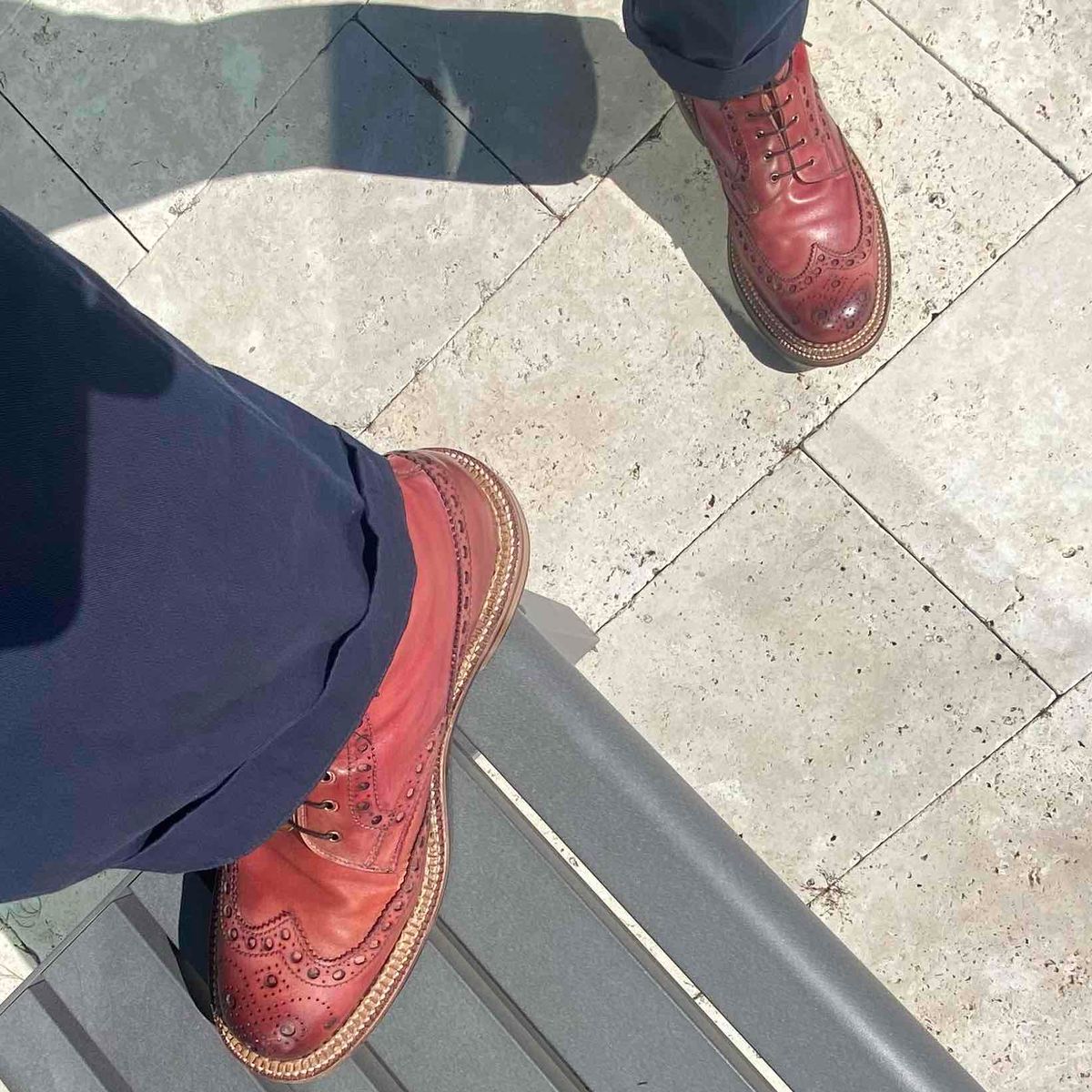 Photo by escapedTexan on March 22, 2023 of the Grenson Fred in Handpainted Tan.