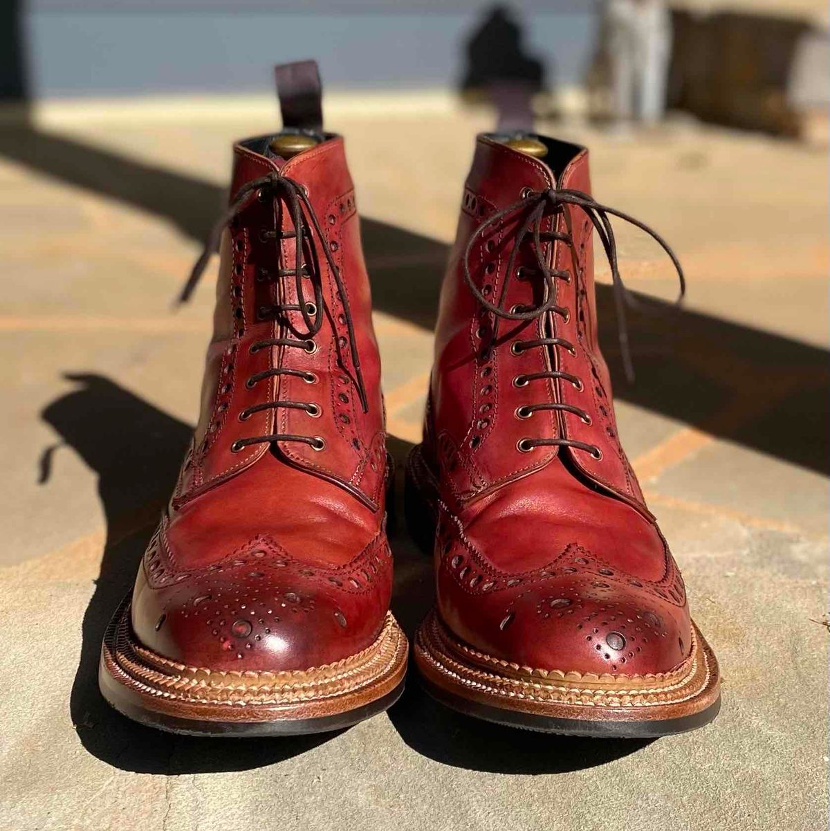 Photo by escapedTexan on April 20, 2023 of the Grenson Fred in Handpainted Tan.