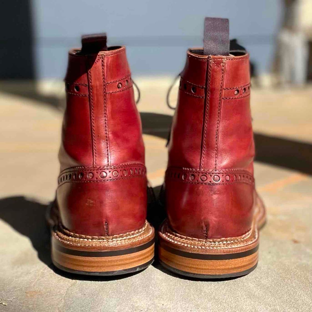 Photo by escapedTexan on April 20, 2023 of the Grenson Fred in Handpainted Tan.