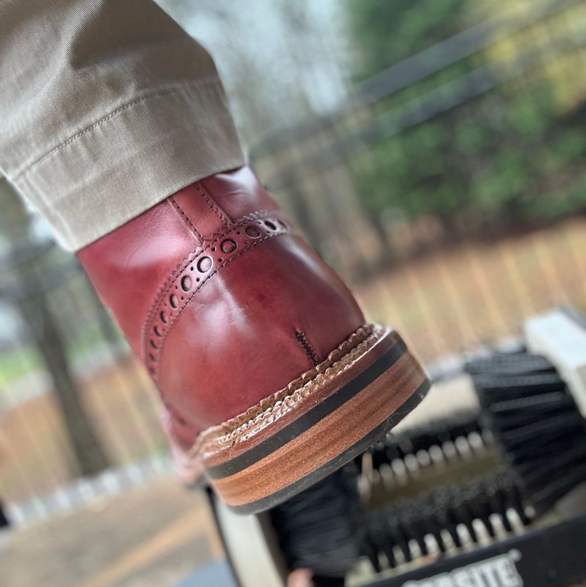 Photo by escapedTexan on December 9, 2023 of the Grenson Fred in Handpainted Tan.