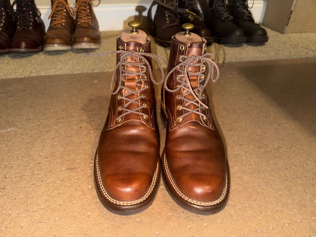 Photo by escapedTexan on February 27, 2026 of the Nicks 1925 Last Dress Boot in Horween Cypress Italian Brown.