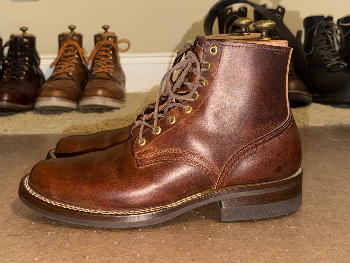 Photo by escapedTexan on February 27, 2026 of the Nicks 1925 Last Dress Boot in Horween Cypress Italian Brown.