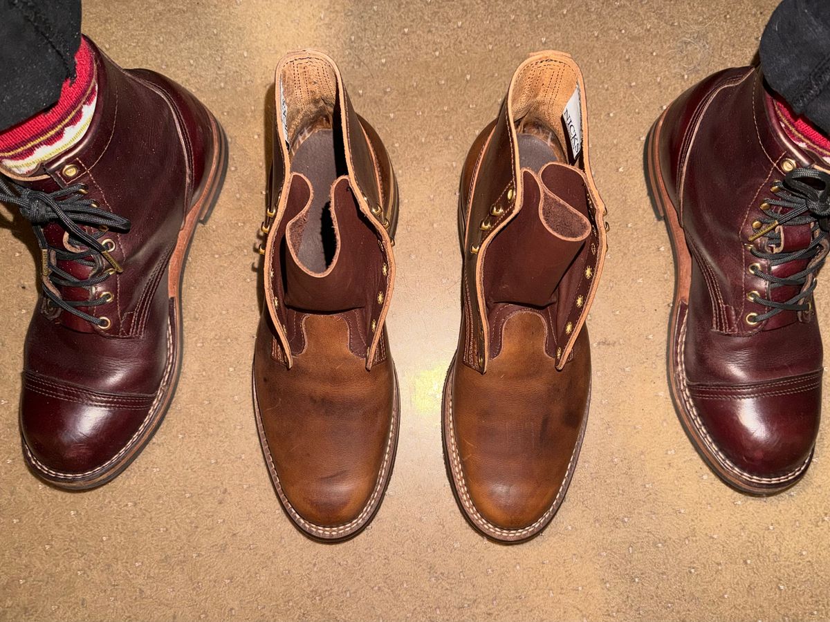 Photo by escapedTexan on February 25, 2026 of the Nicks 1925 Last Dress Boot in Horween Cypress Italian Brown.