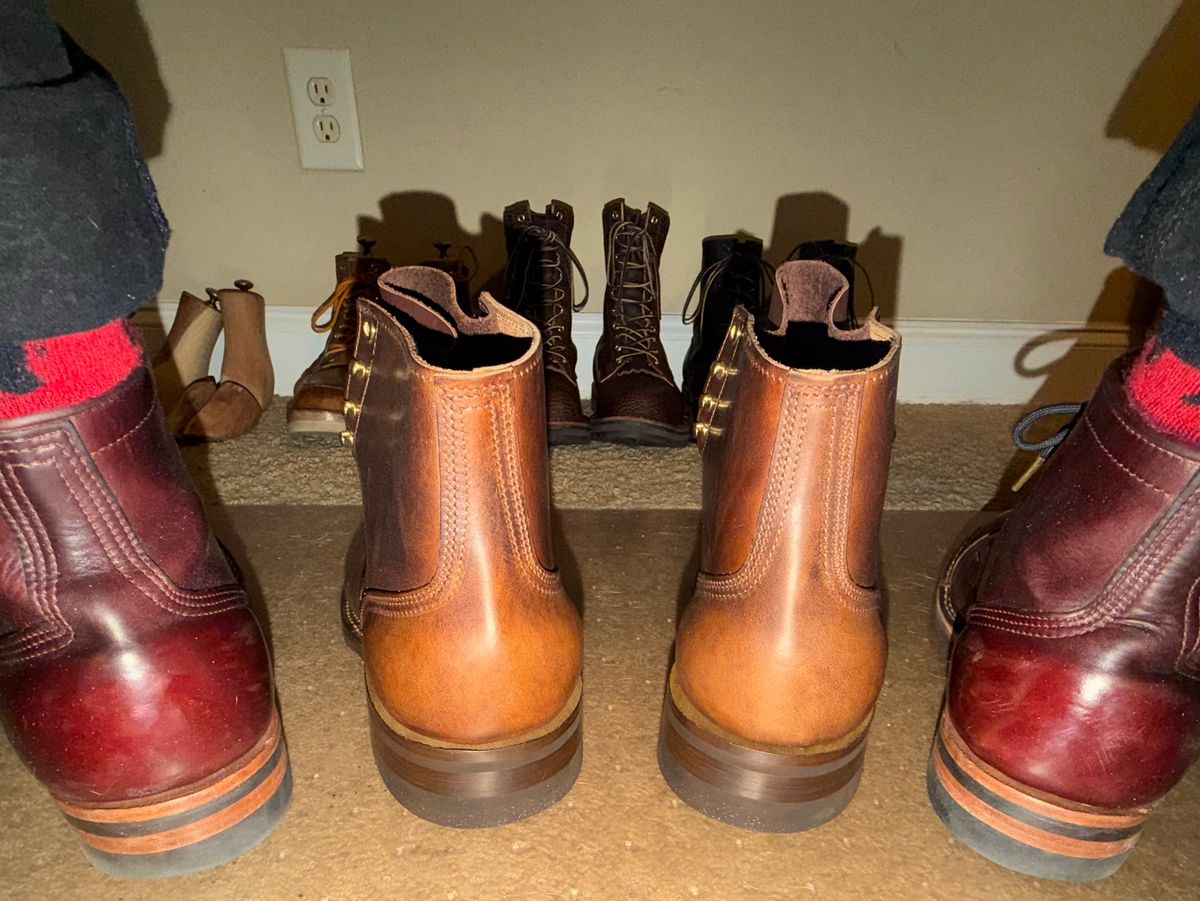 Photo by escapedTexan on February 25, 2026 of the Nicks 1925 Last Dress Boot in Horween Cypress Italian Brown.