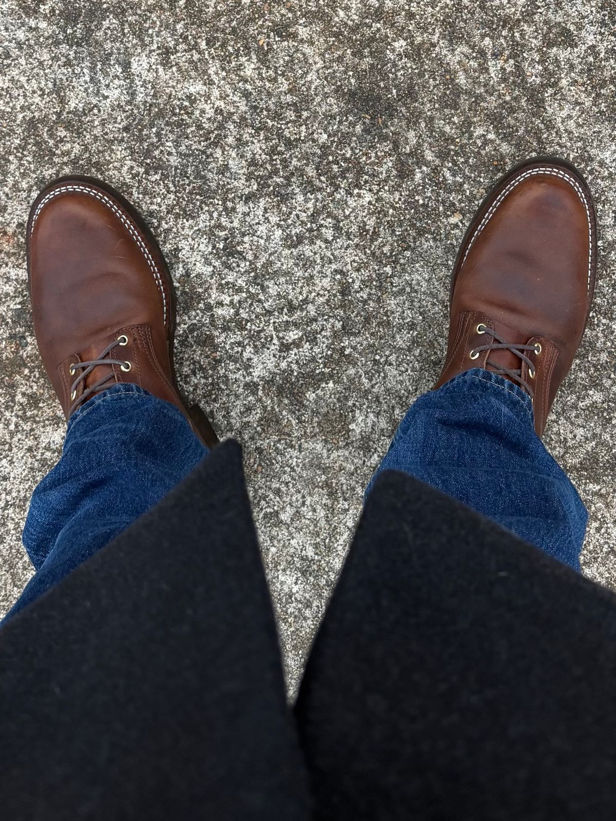 Photo by escapedTexan on February 25, 2026 of the Nicks 1925 Last Dress Boot in Horween Cypress Italian Brown.