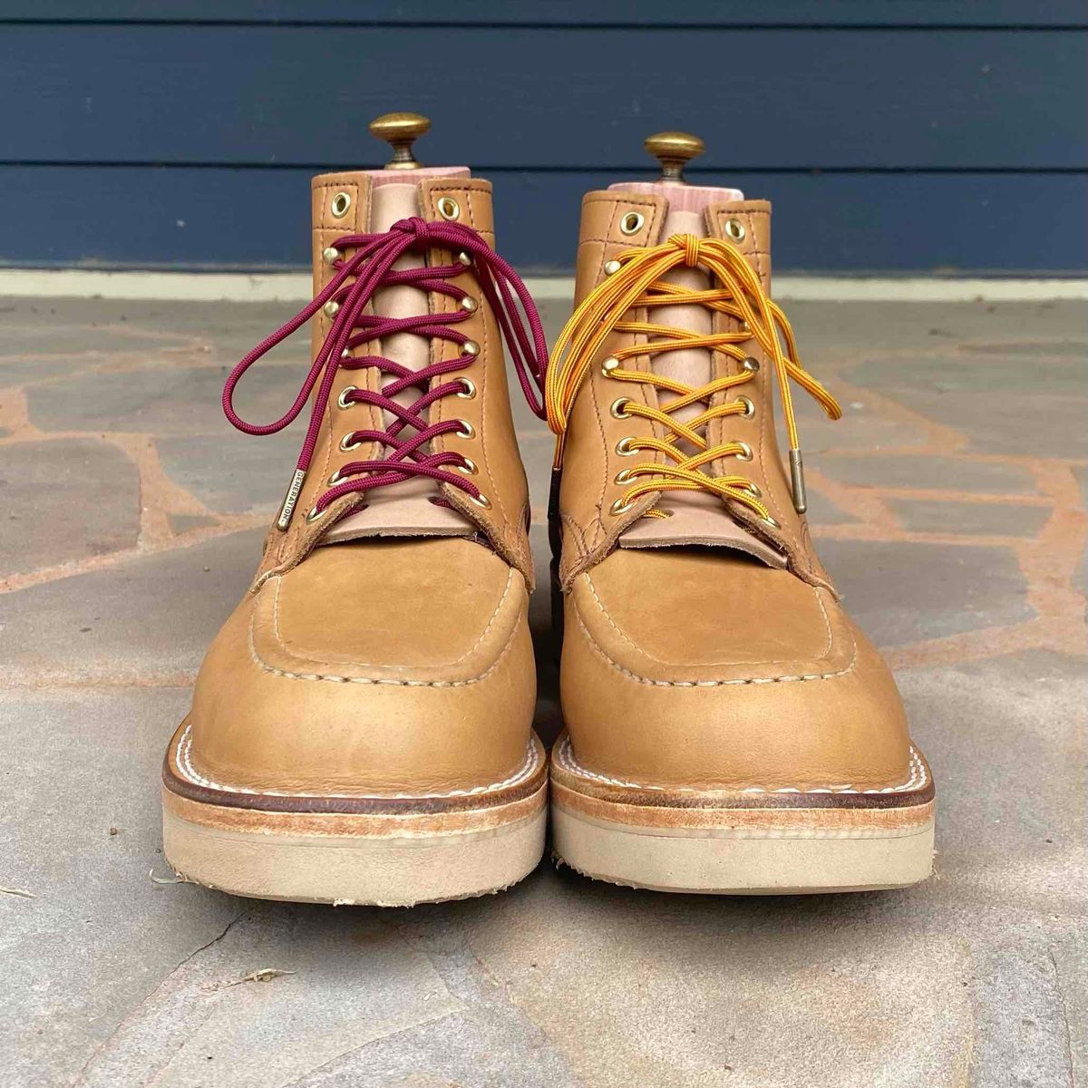 Photo by escapedTexan on April 26, 2023 of the Nicks Moc Toe in Seidel 1964 Tan.