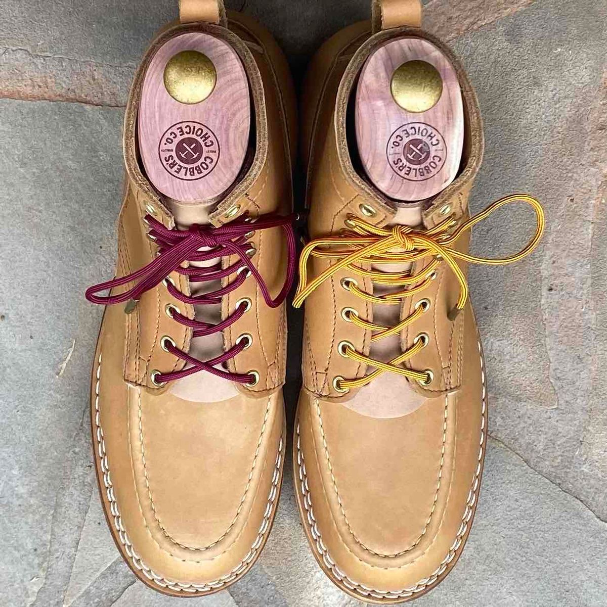 Photo by escapedTexan on April 26, 2023 of the Nicks Moc Toe in Seidel 1964 Tan.