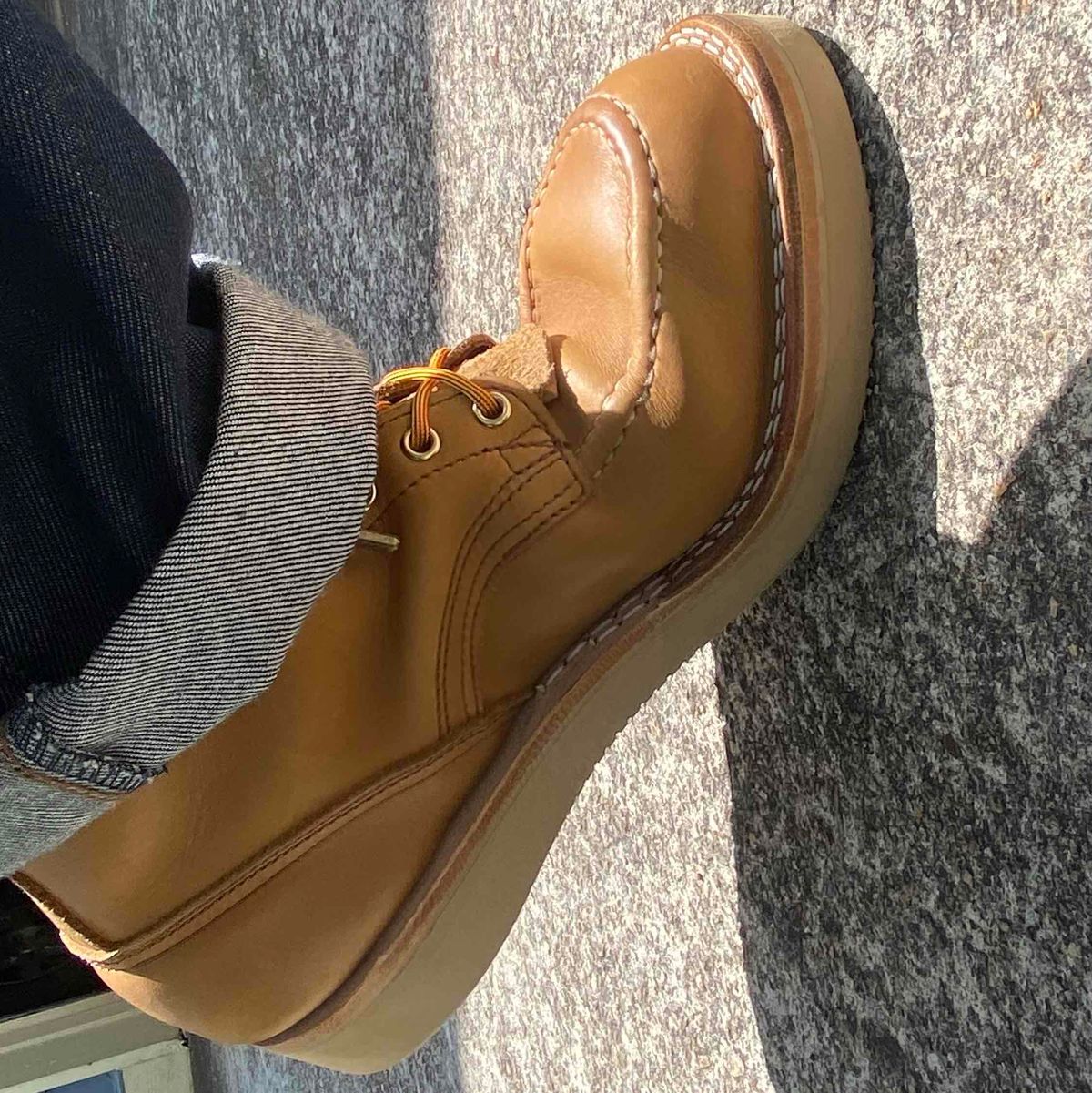 Photo by escapedTexan on April 30, 2023 of the Nicks Moc Toe in Seidel 1964 Tan.