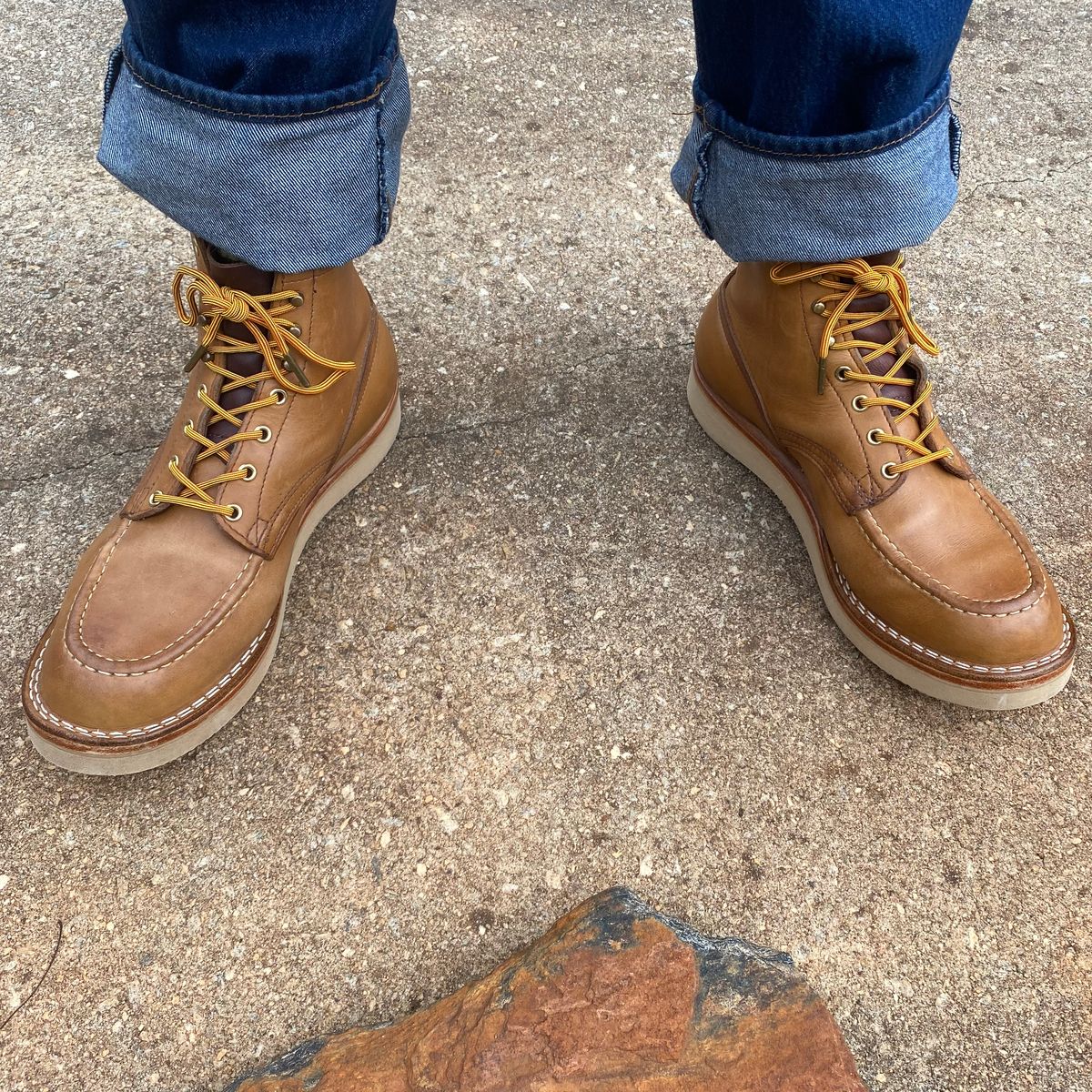 Photo by escapedTexan on August 2, 2023 of the Nicks Moc Toe in Seidel 1964 Tan.