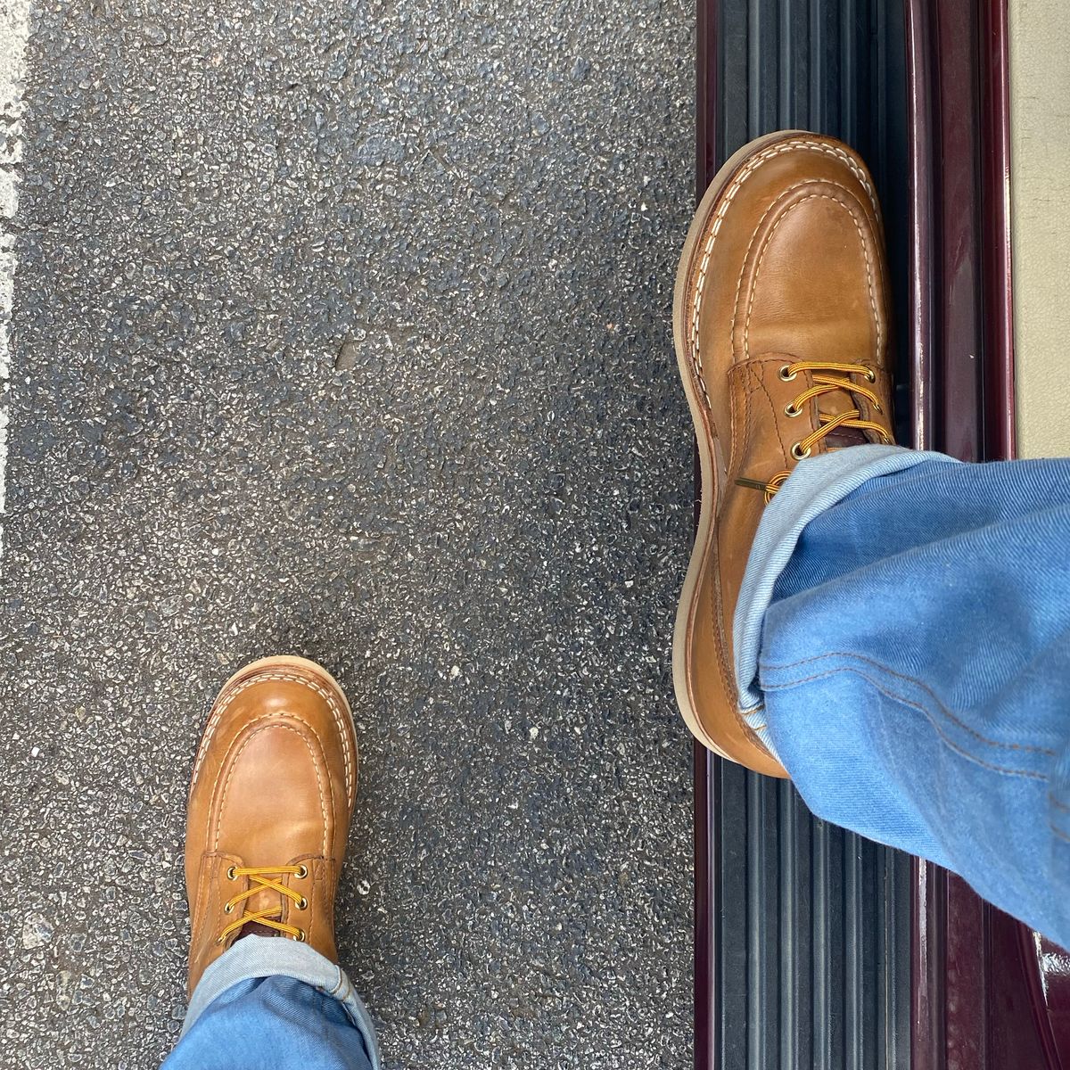 Photo by escapedTexan on August 4, 2023 of the Nicks Moc Toe in Seidel 1964 Tan.