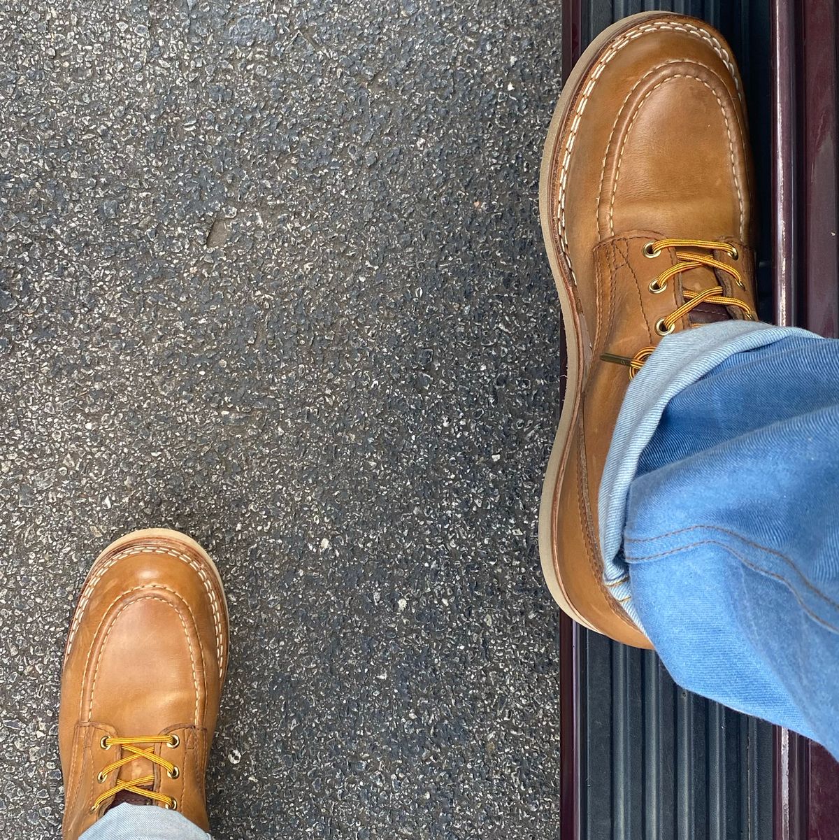 Photo by escapedTexan on August 4, 2023 of the Nicks Moc Toe in Seidel 1964 Tan.