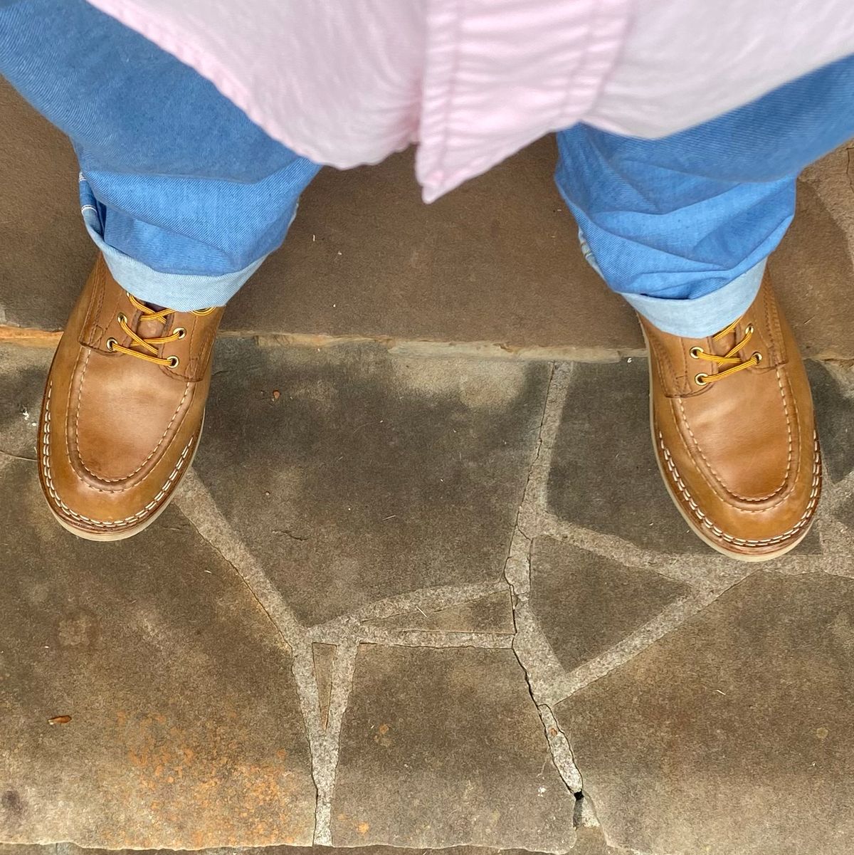 Photo by escapedTexan on August 8, 2023 of the Nicks Moc Toe in Seidel 1964 Tan.