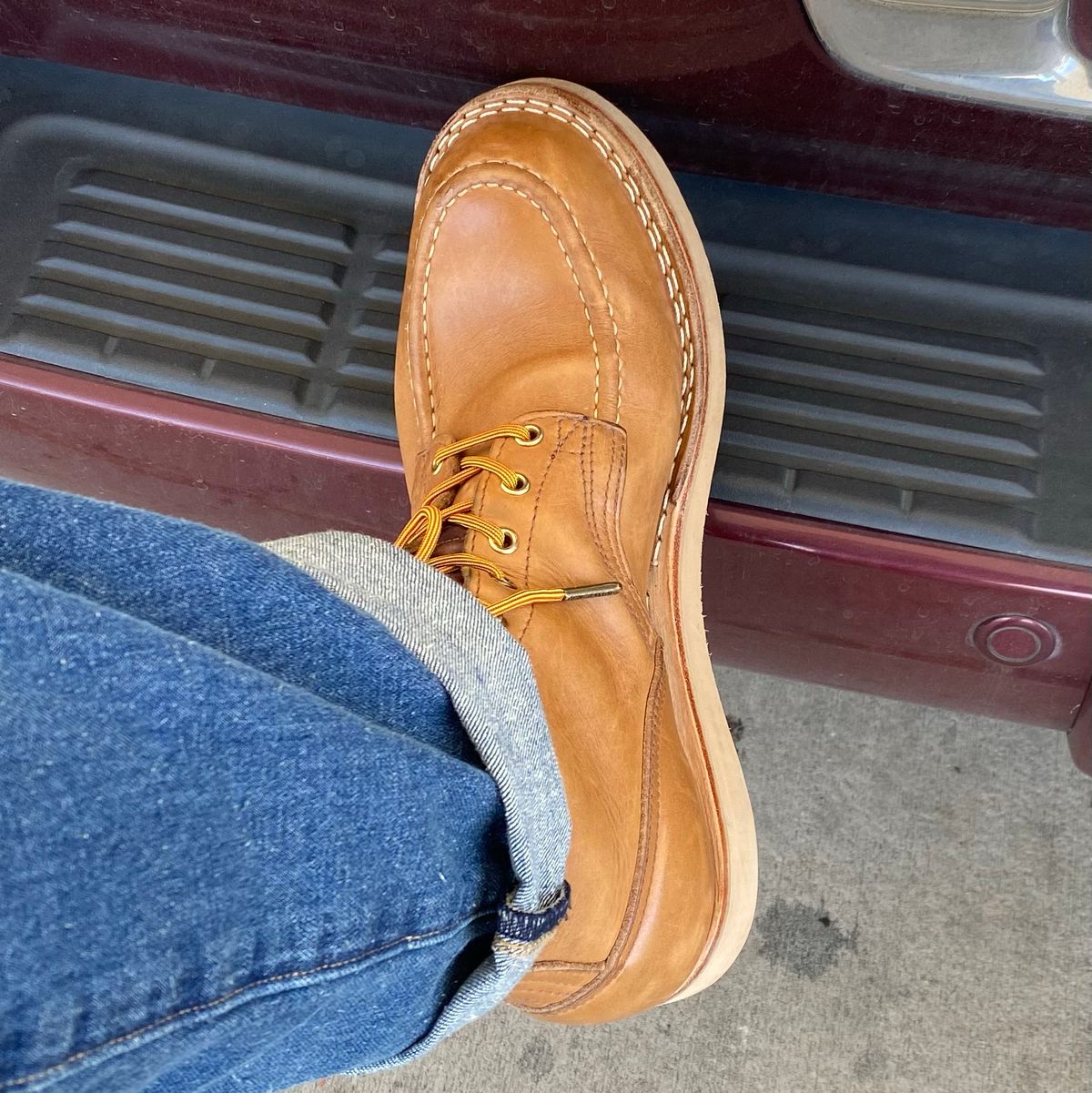 Photo by escapedTexan on September 3, 2023 of the Nicks Moc Toe in Seidel 1964 Tan.