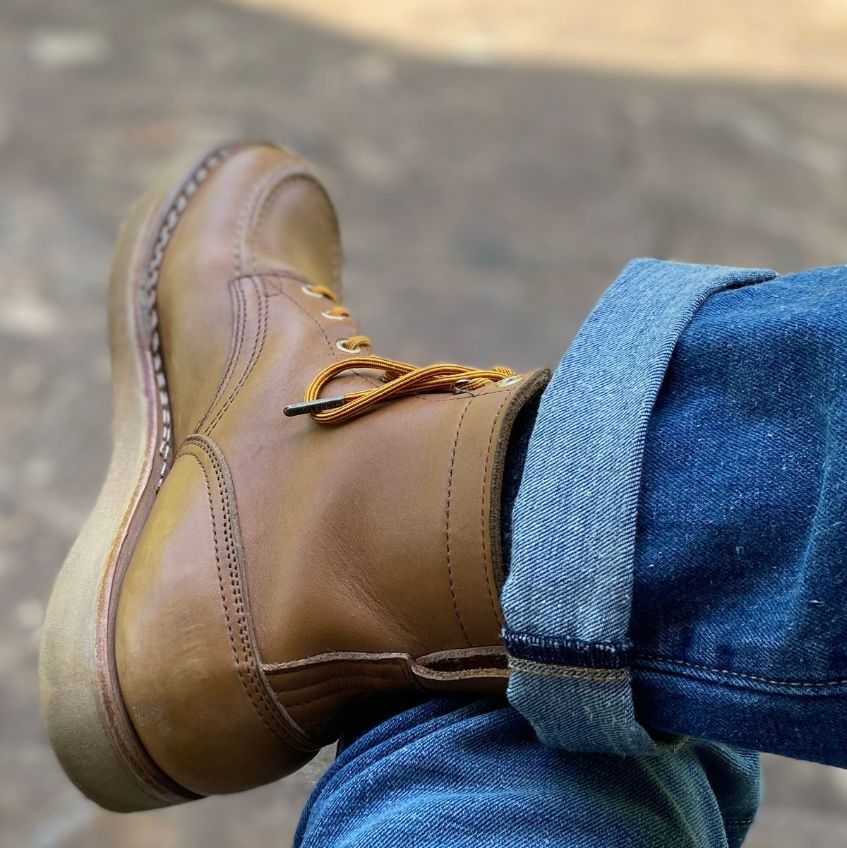 Photo by escapedTexan on September 3, 2023 of the Nicks Moc Toe in Seidel 1964 Tan.